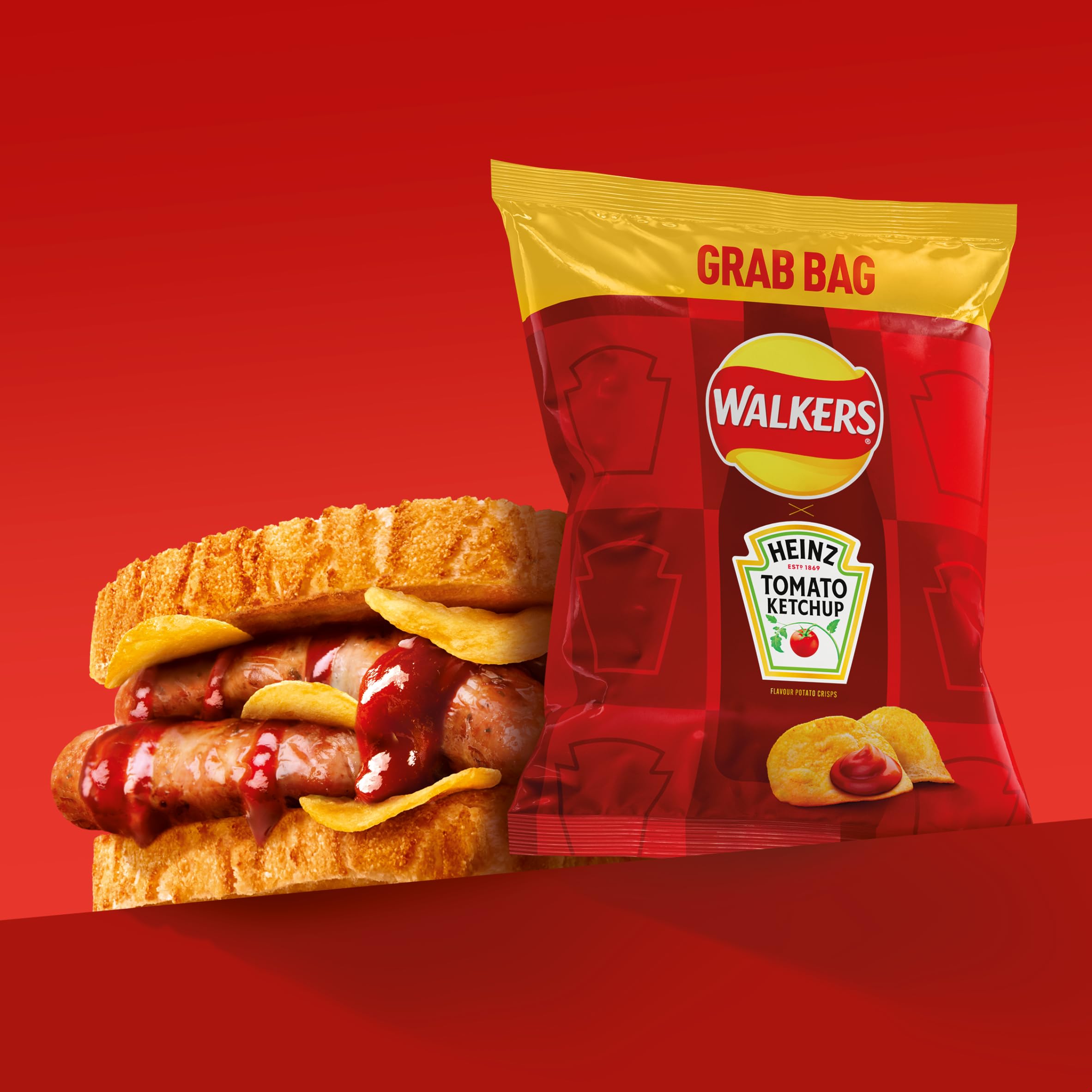 Walkers Tomato Ketchup Crisps - 45g Single Bag | Case of 32
