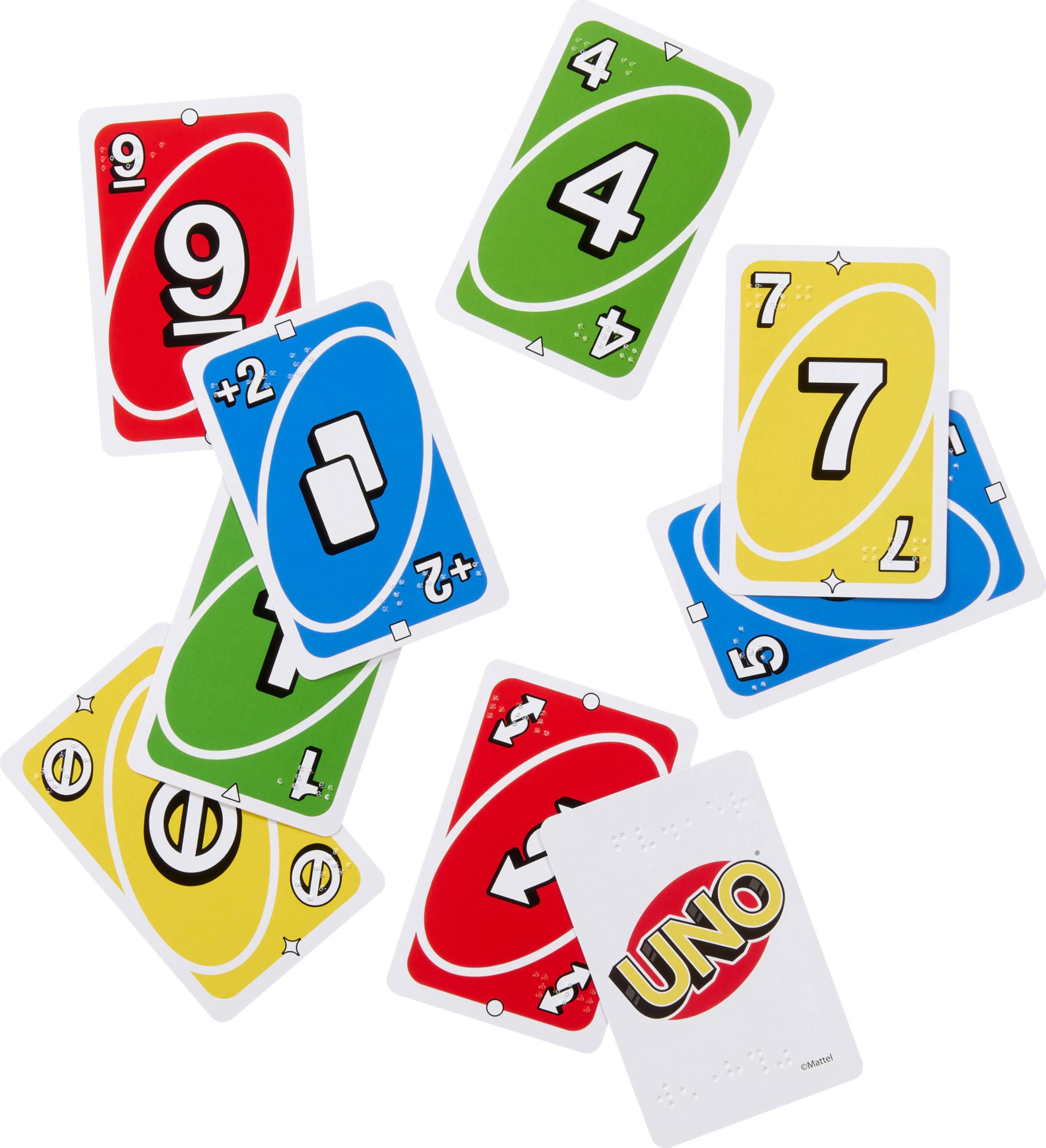 Mattel Games UNO Braille Card Game | 112 Cards + 8 Translation Cards | Ages 7+ 3