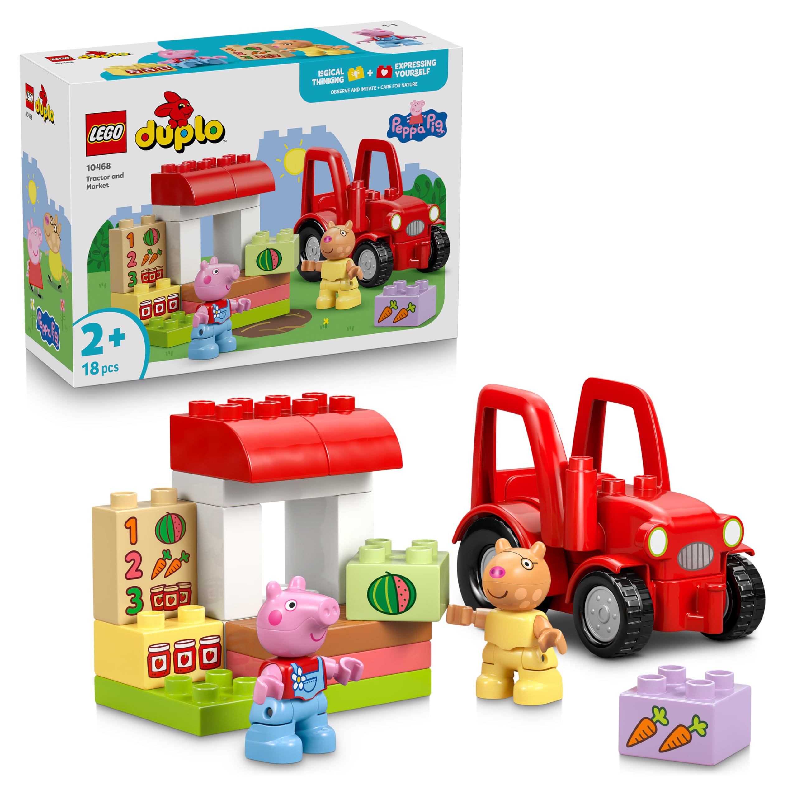 LEGO DUPLO Peppa Pig Tractor and Market 10468 Building Set | Ages 2+ 1