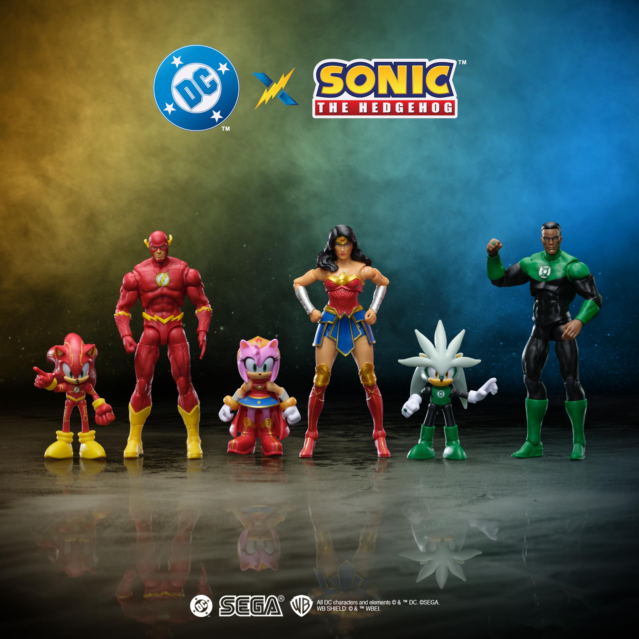 Sonic The Hedgehog DC Crossover Amy as Wonder Woman & Classic Wonder Woman Action Figure Multipack 4