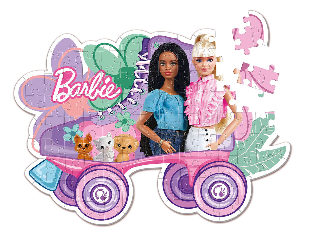 Clementoni 27164 Barbie Supercolor Shaped Barbie-104 Pieces-Jigsaw Puzzle for Kids Age 6-Made in Italy