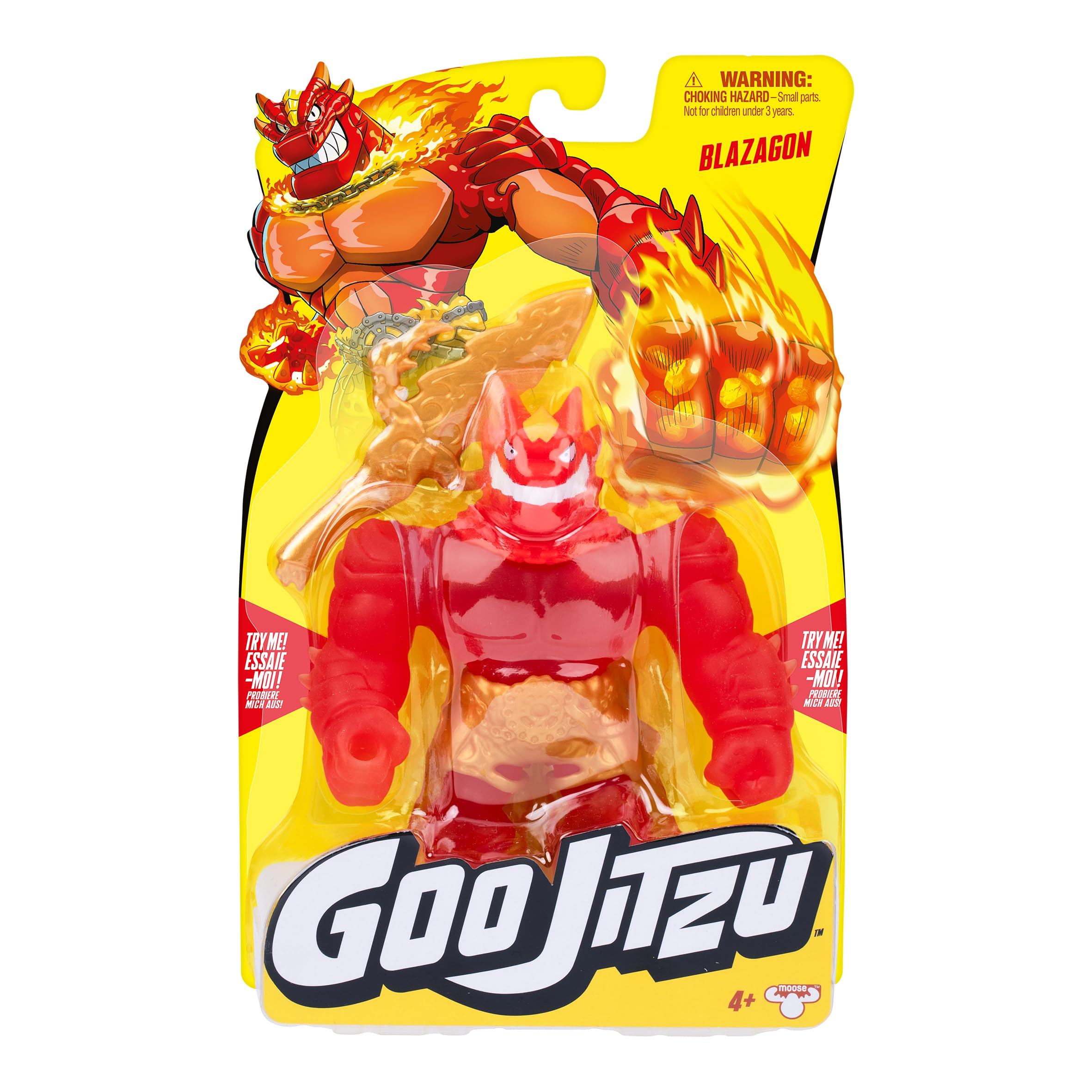 Heroes of Goo Jit Zu Blazagon Stretchy Collectible Action Figure - Stretches Up To 3x Size | Multicolor | Ages 4+ 3