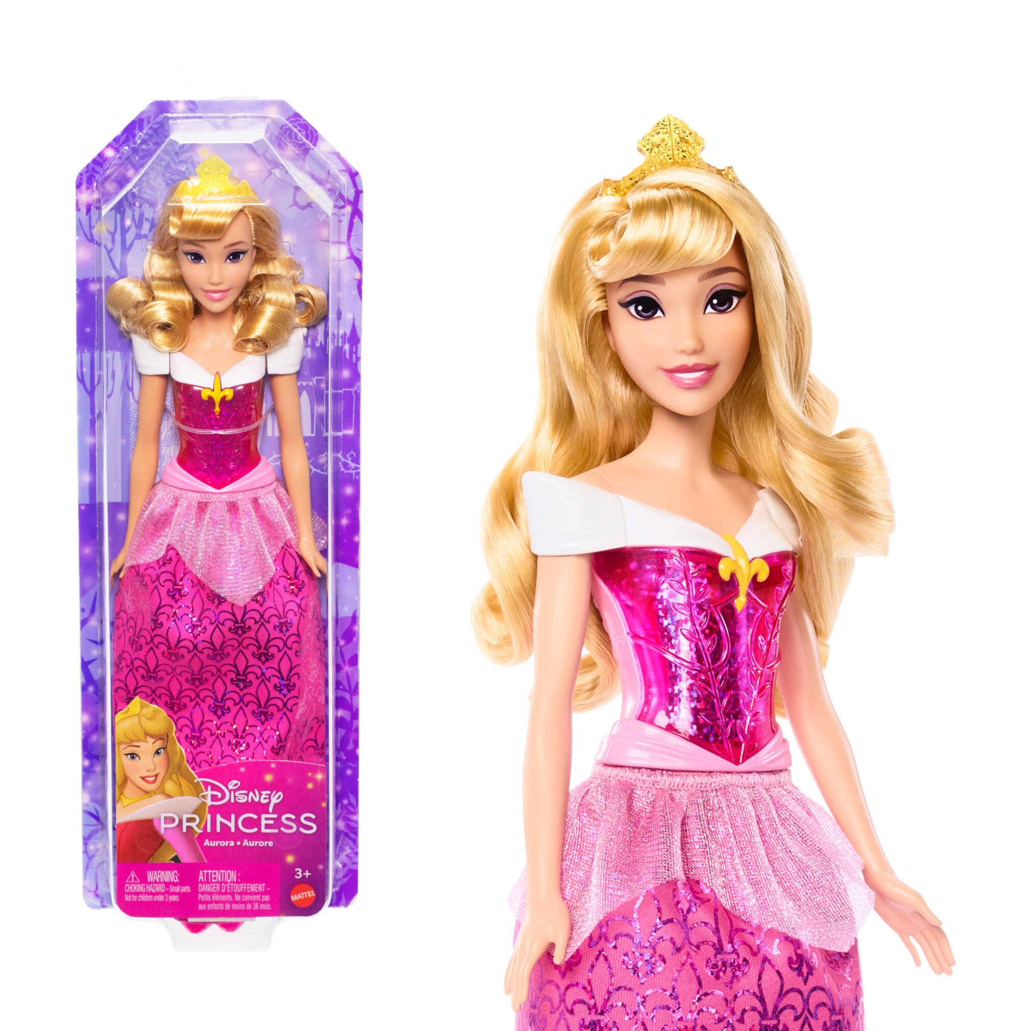 Mattel Disney Princess Aurora Doll - Posable Fashion Doll with Sparkling Outfit | 28 cm | HLW09
