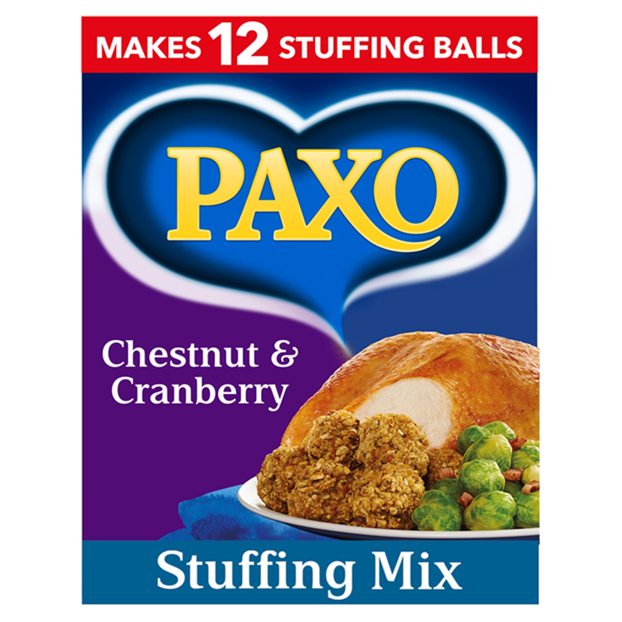 Paxo Chestnut & Cranberry Stuffing Mix, Perfect for Christmas Dinners, 170g