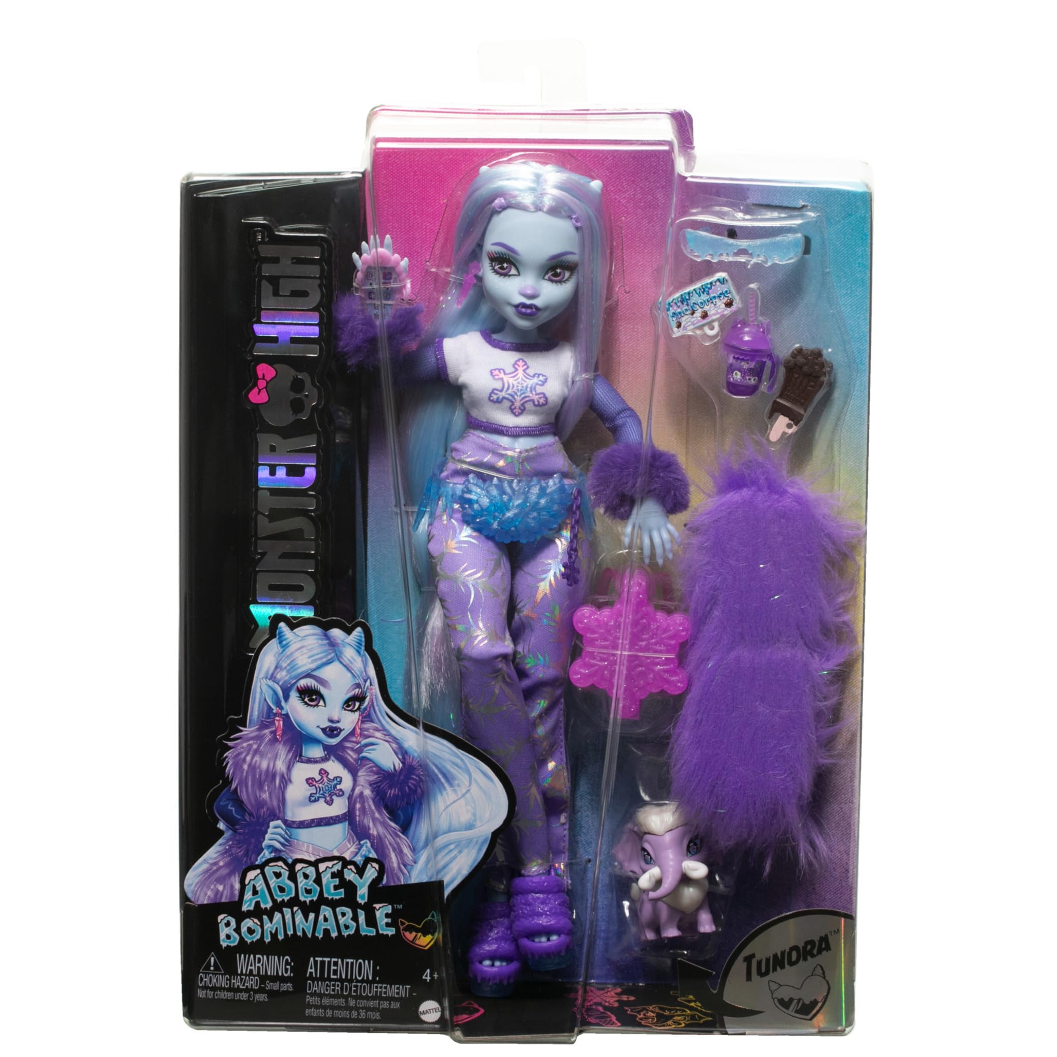 Monster High Abbey Bominable Yeti Doll with Pet Mammoth Tundra and Themed Accessories HNF64 6