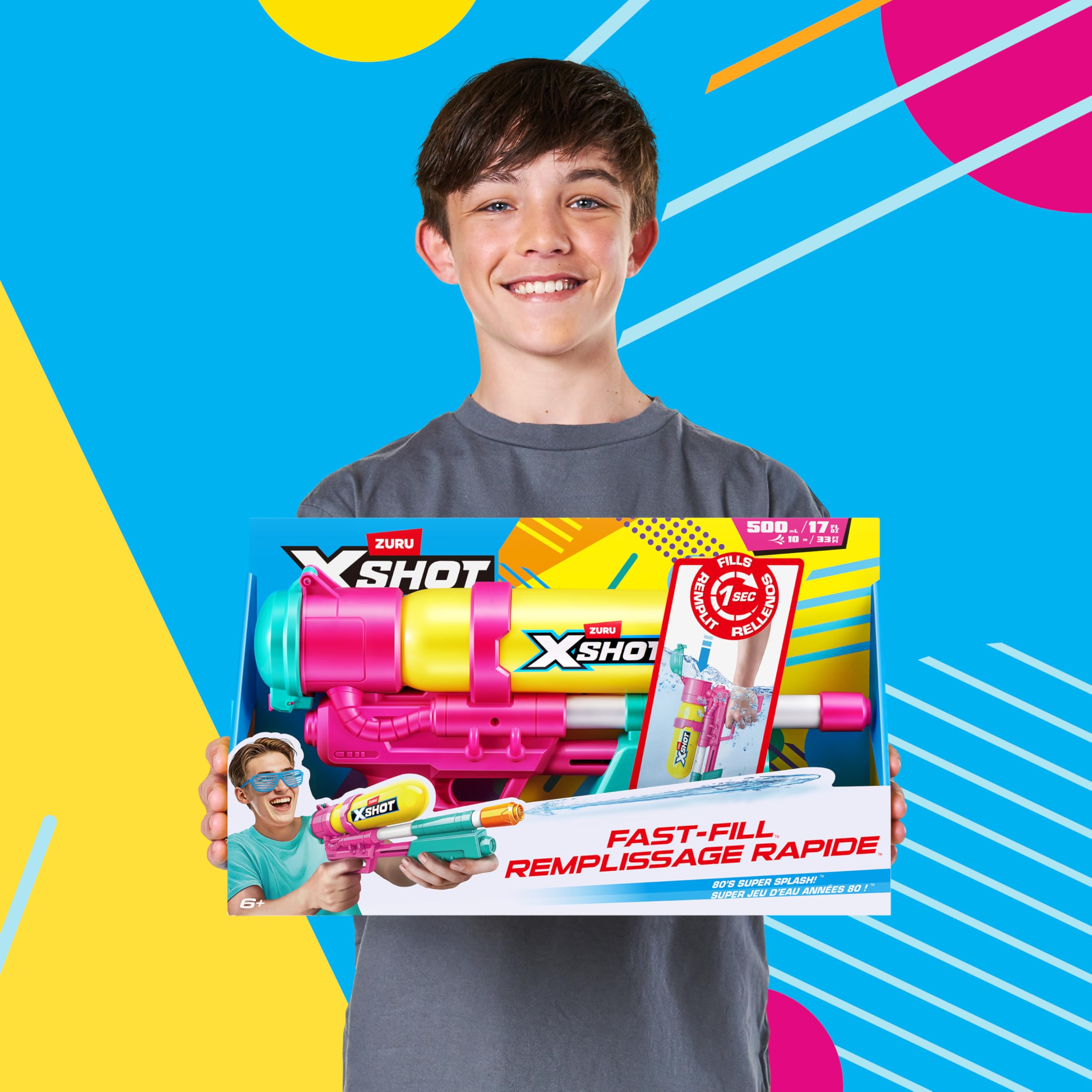 XSHOT Water Fast-Fill 80s Super Splash Water Blaster - 10M Range | 500ML Capacity | Purple 4