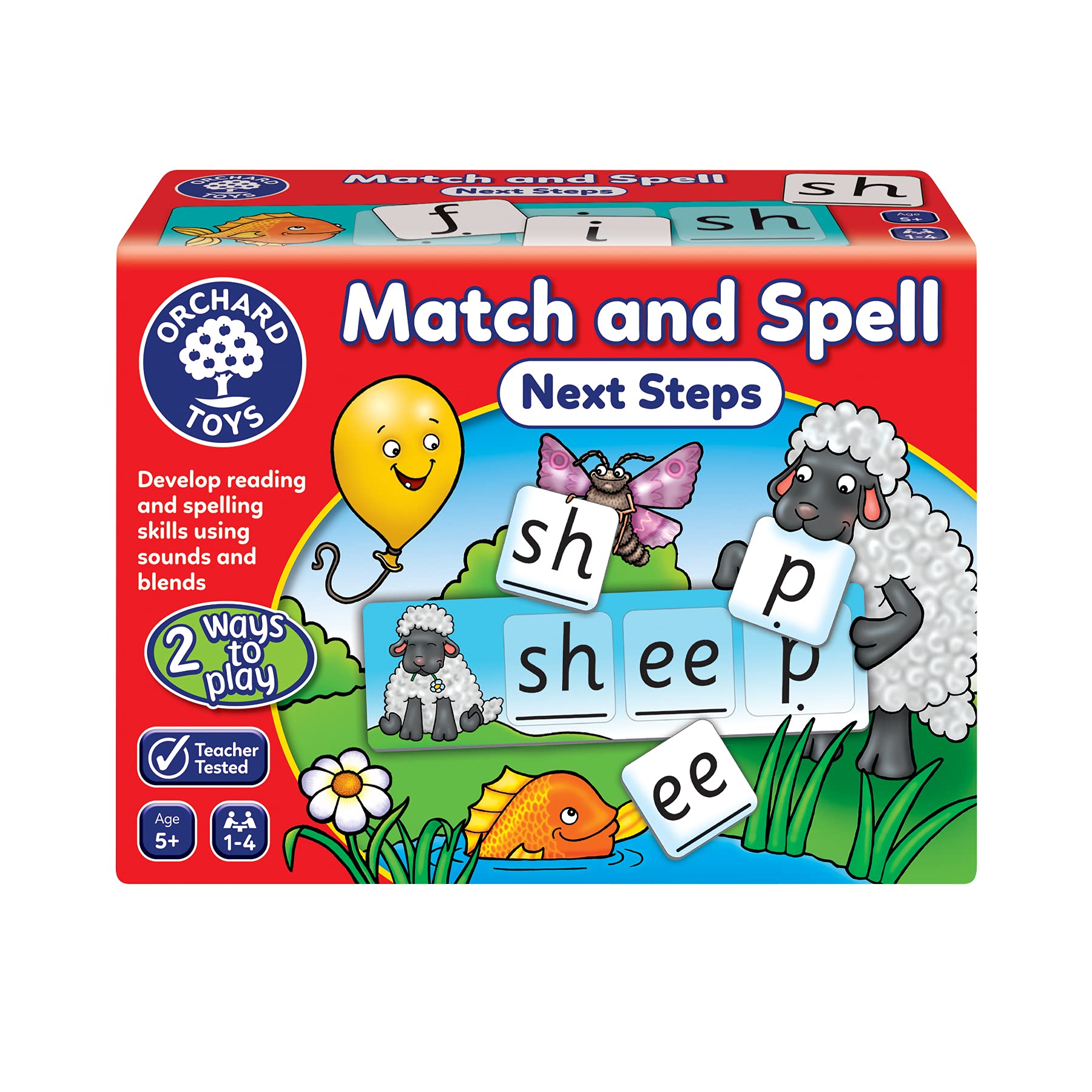 Orchard Toys Match and Spell Next Steps Spelling Aid Game | Ages 5+ | 1-4 Players | Phonics & Word Building