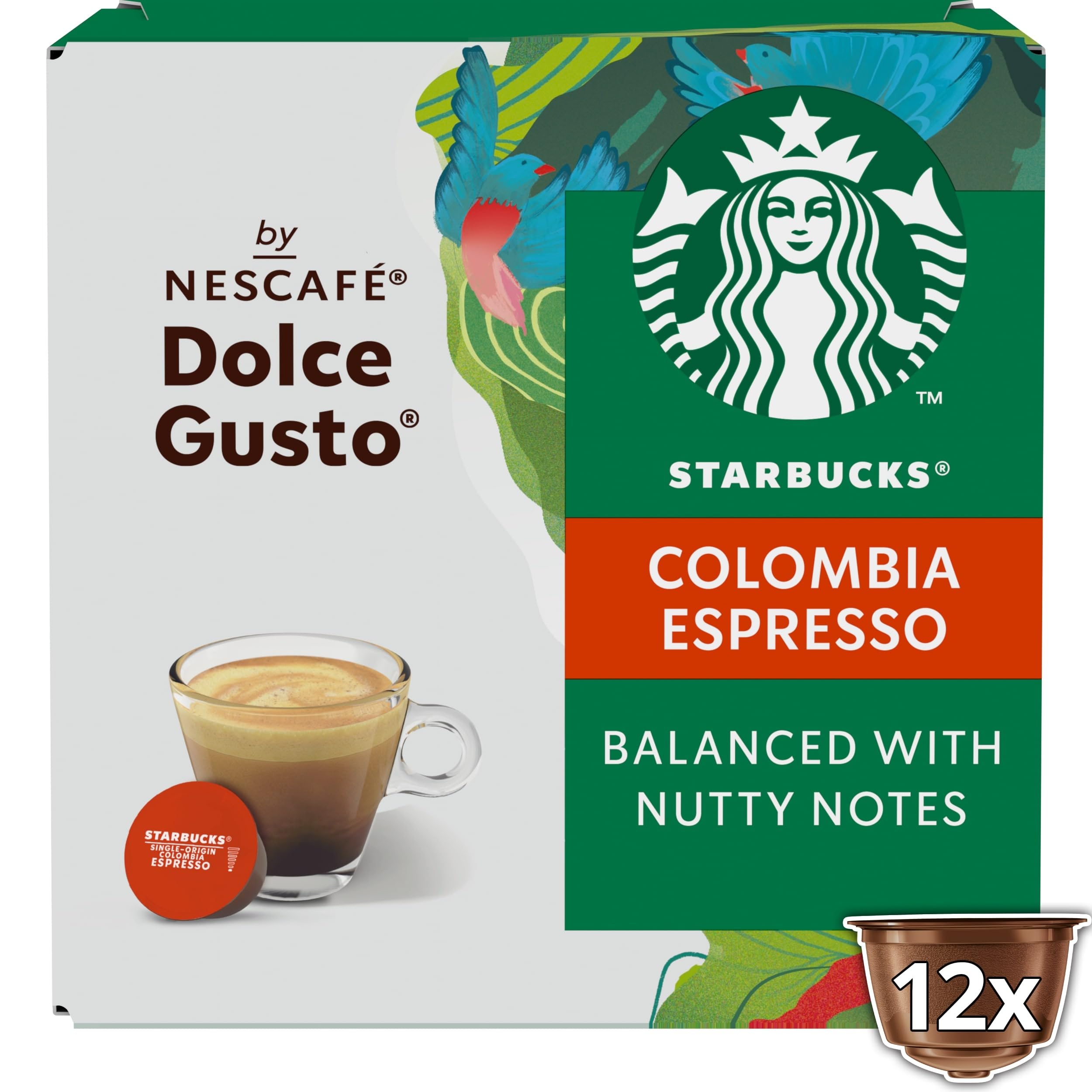 STARBUCKS Colombia Medium Roast Espresso Coffee Pods for NESCAFÉ Dolce Gusto | 72 Capsules (6 x 12) 2