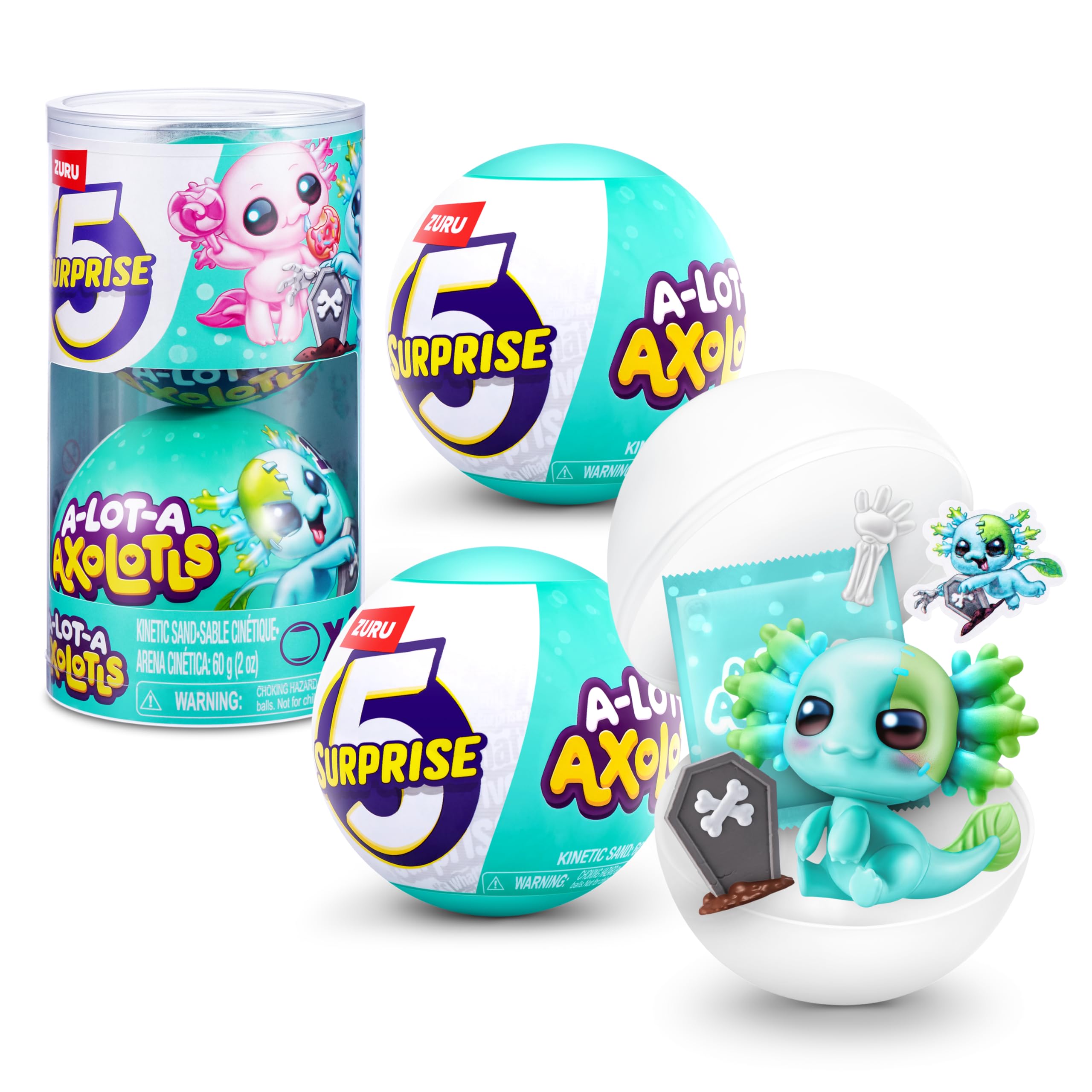 5 Surprise A-LOT-A AXOLOTLS by ZURU - Unbox 2 Capsules | Series 1 Miniature Figure 1