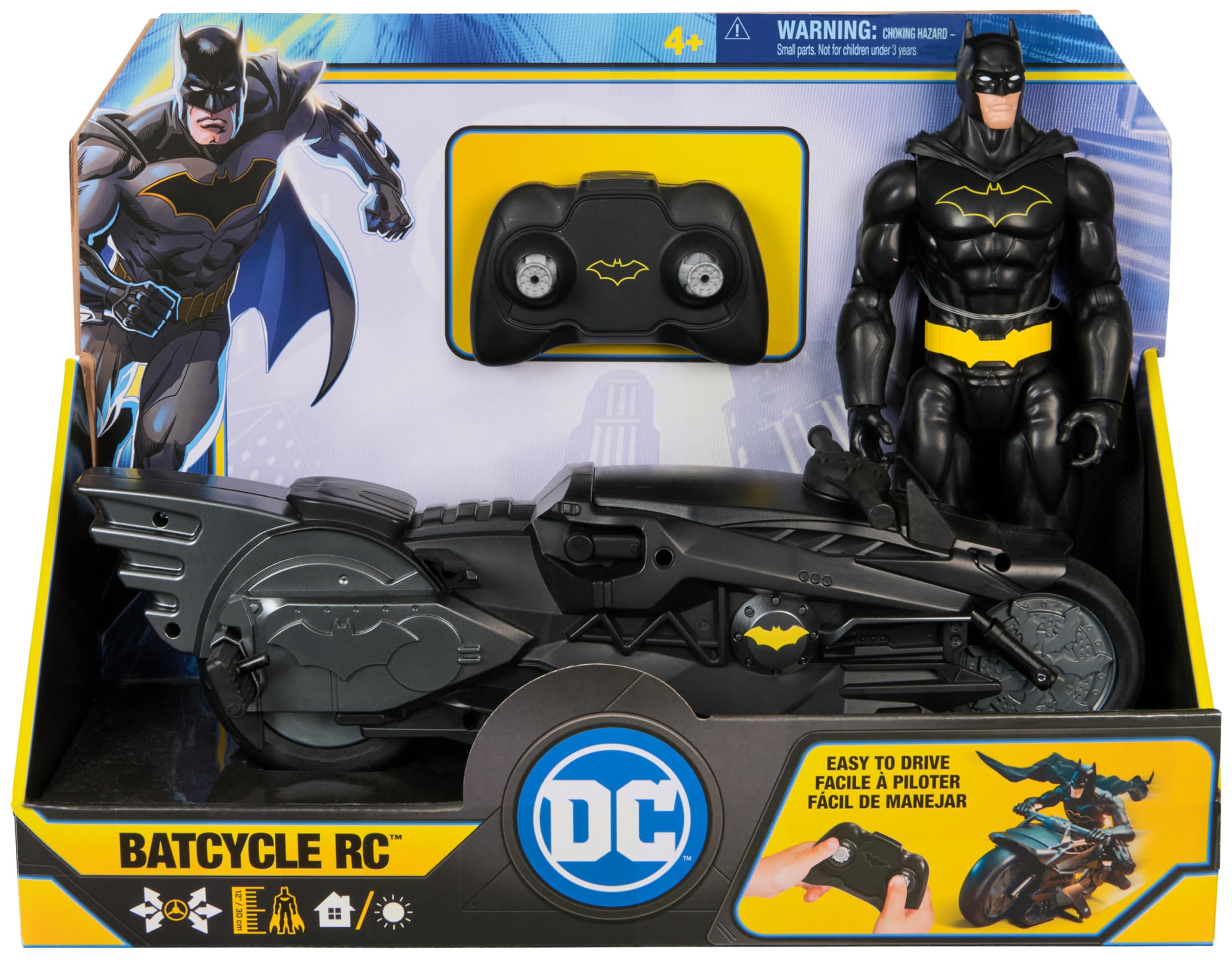 Batman Stealth Remote Control Batcycle with 30cm Batman Action Figure - Remote-Controlled Vehicle for Kids 11