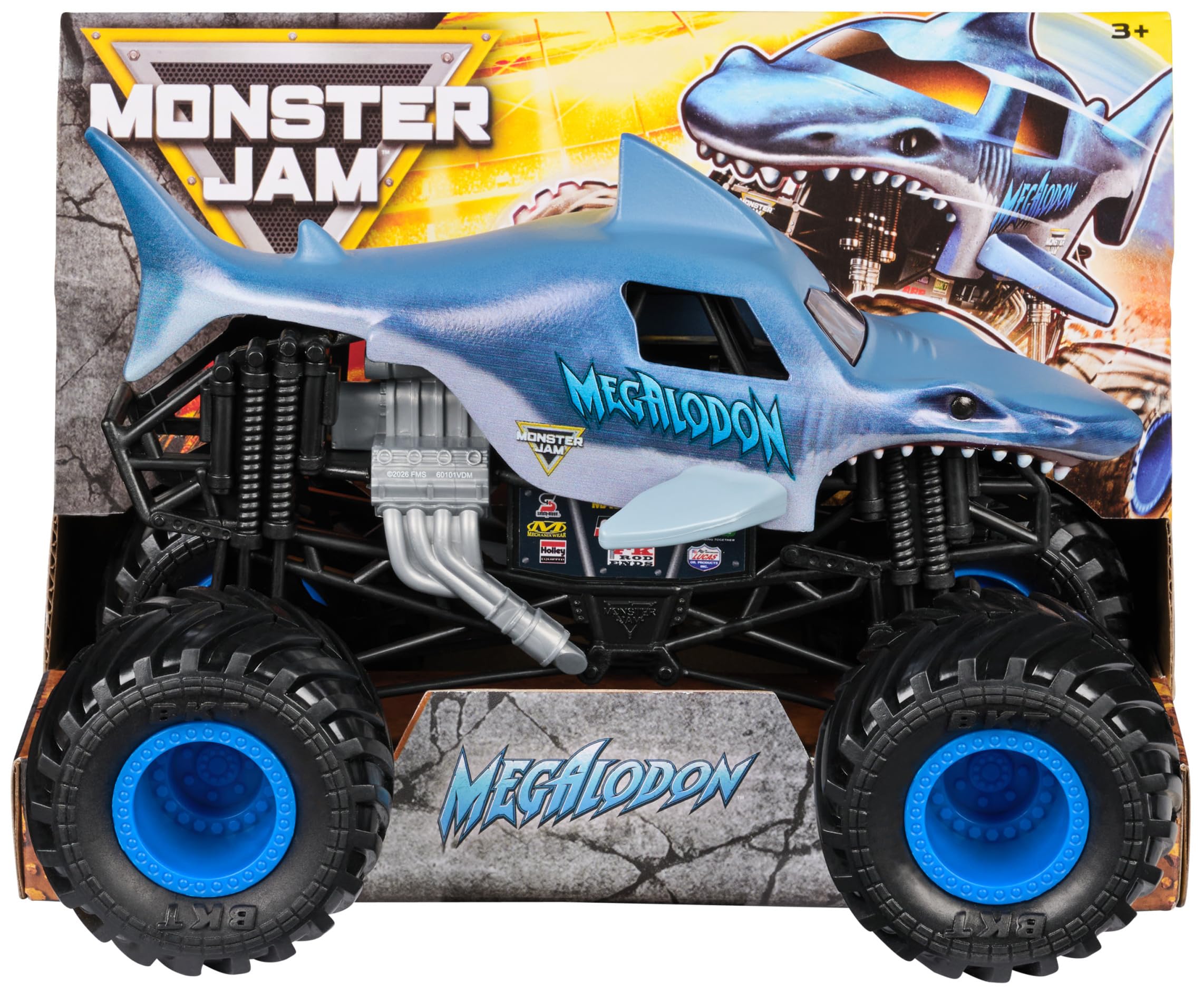 Monster Jam Megalodon Monster Truck - 1:24 Scale Die-Cast Vehicle | Working Suspension 1