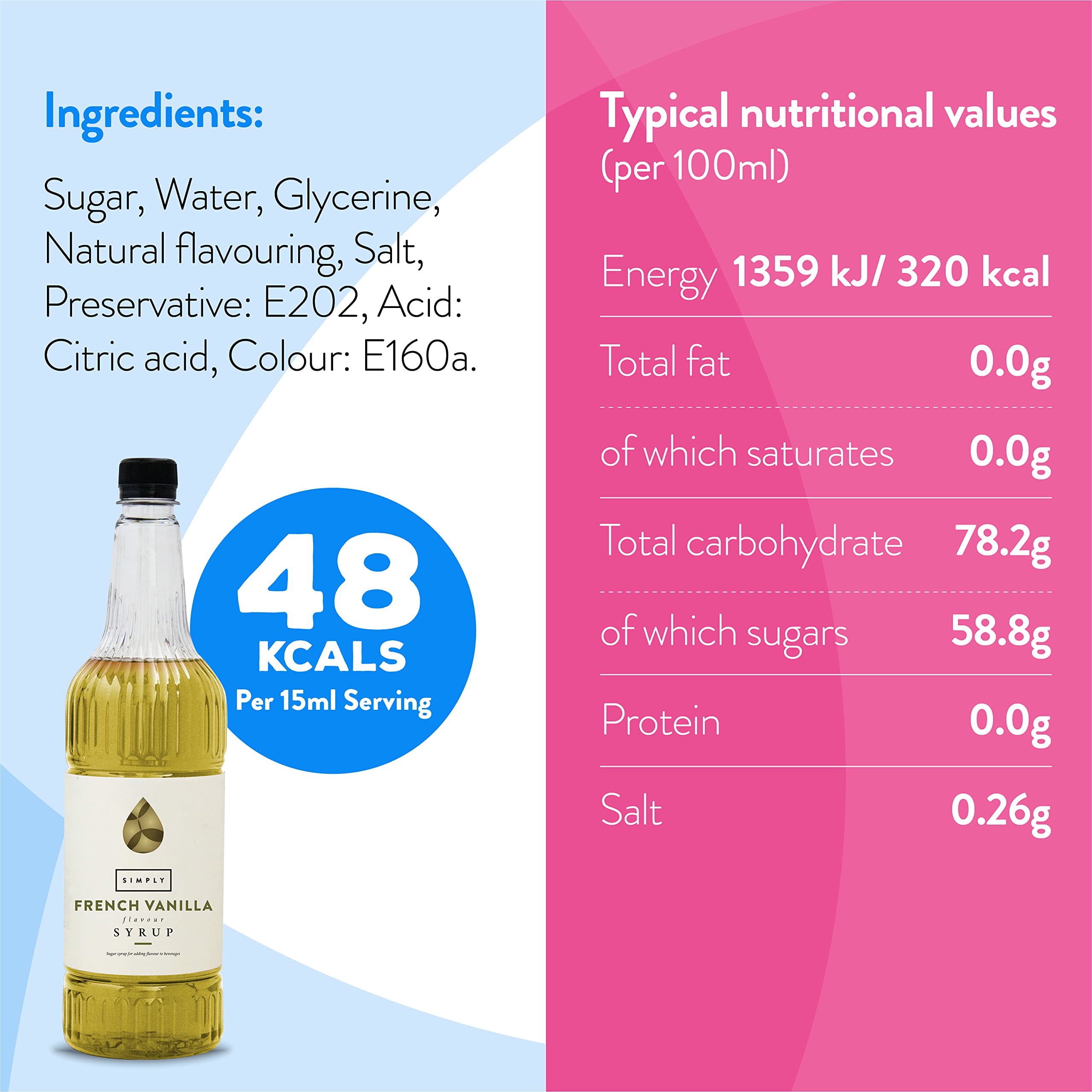 Simply French Vanilla Syrup - Vegan & Nut Free Coffee Syrup | 1 Litre 3