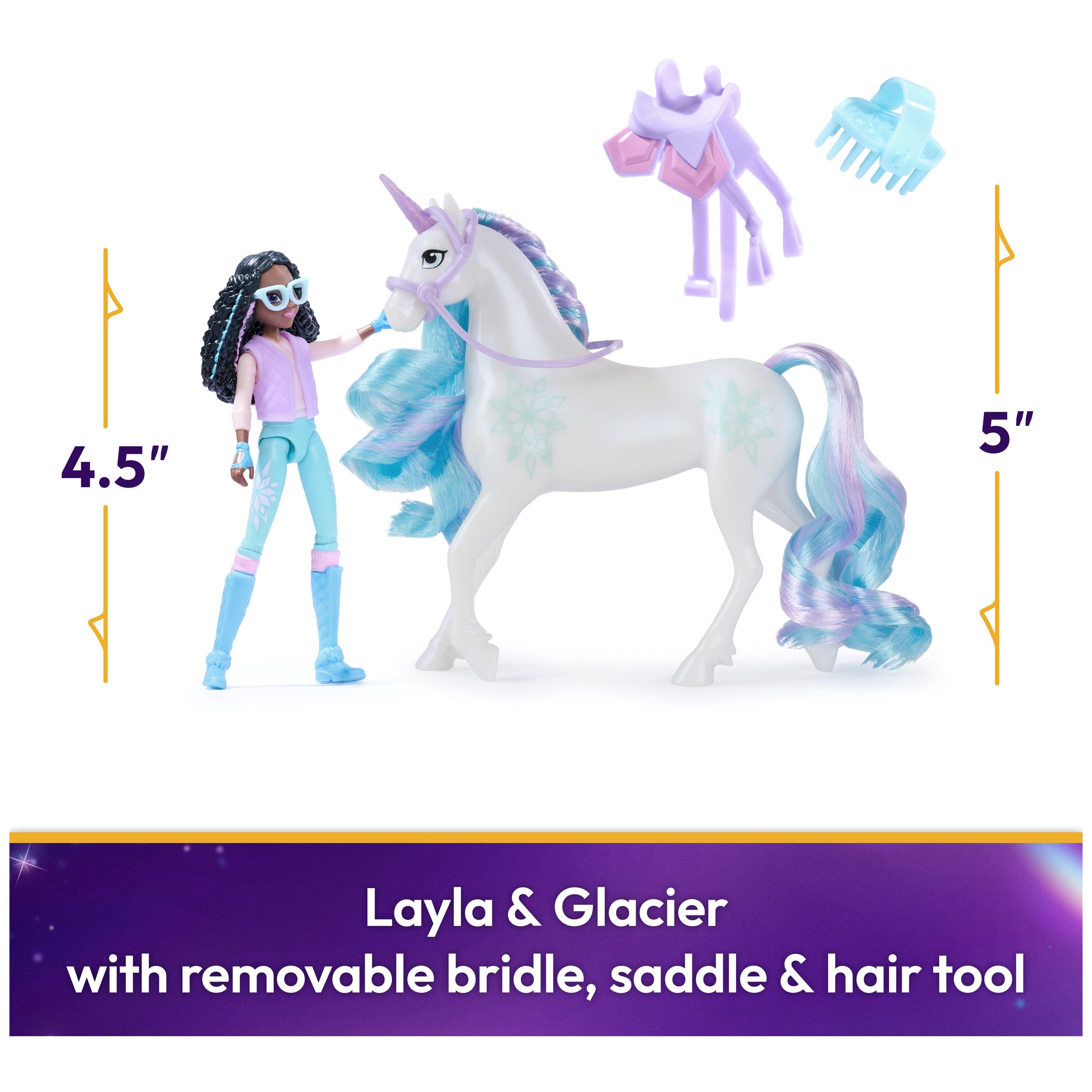 Unicorn Academy Layla & Glacier Doll and Unicorn Set with Accessories | Ages 4+