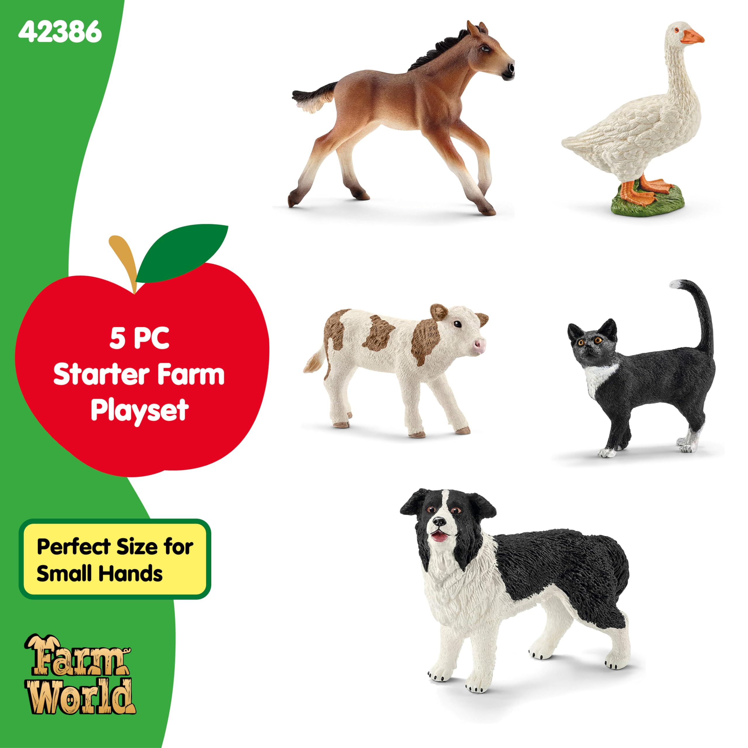 Schleich Farm World Animals Figurines Set - 5pc Realistic Figures | Ages 3+ | Plastic 5