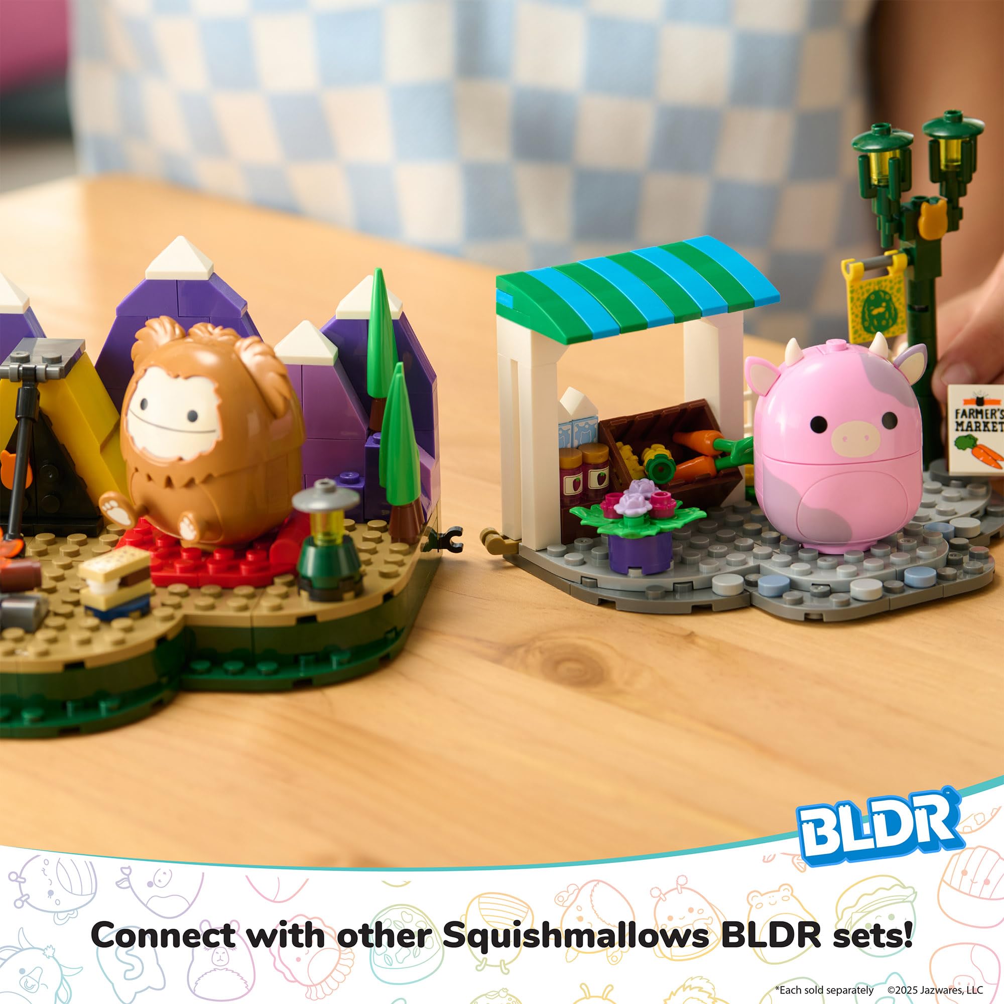 BLDR Squishmallows 246-Piece Camping Adventure Building Set - Cam & Benny Playset for Kids 3+ 6
