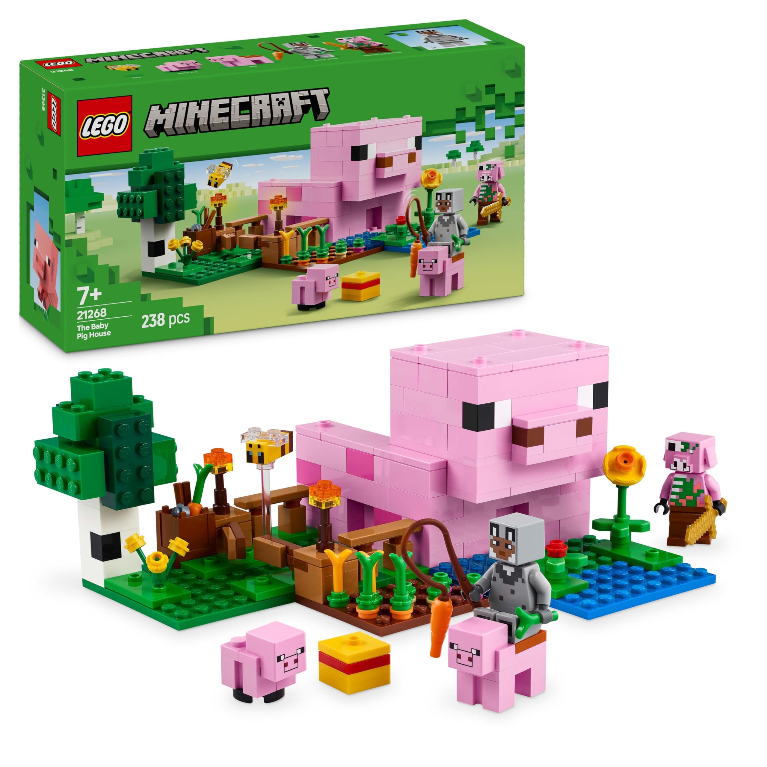 LEGO Minecraft The Baby Pig House Building Toy - 238-Piece Playset for Ages 7+ 1
