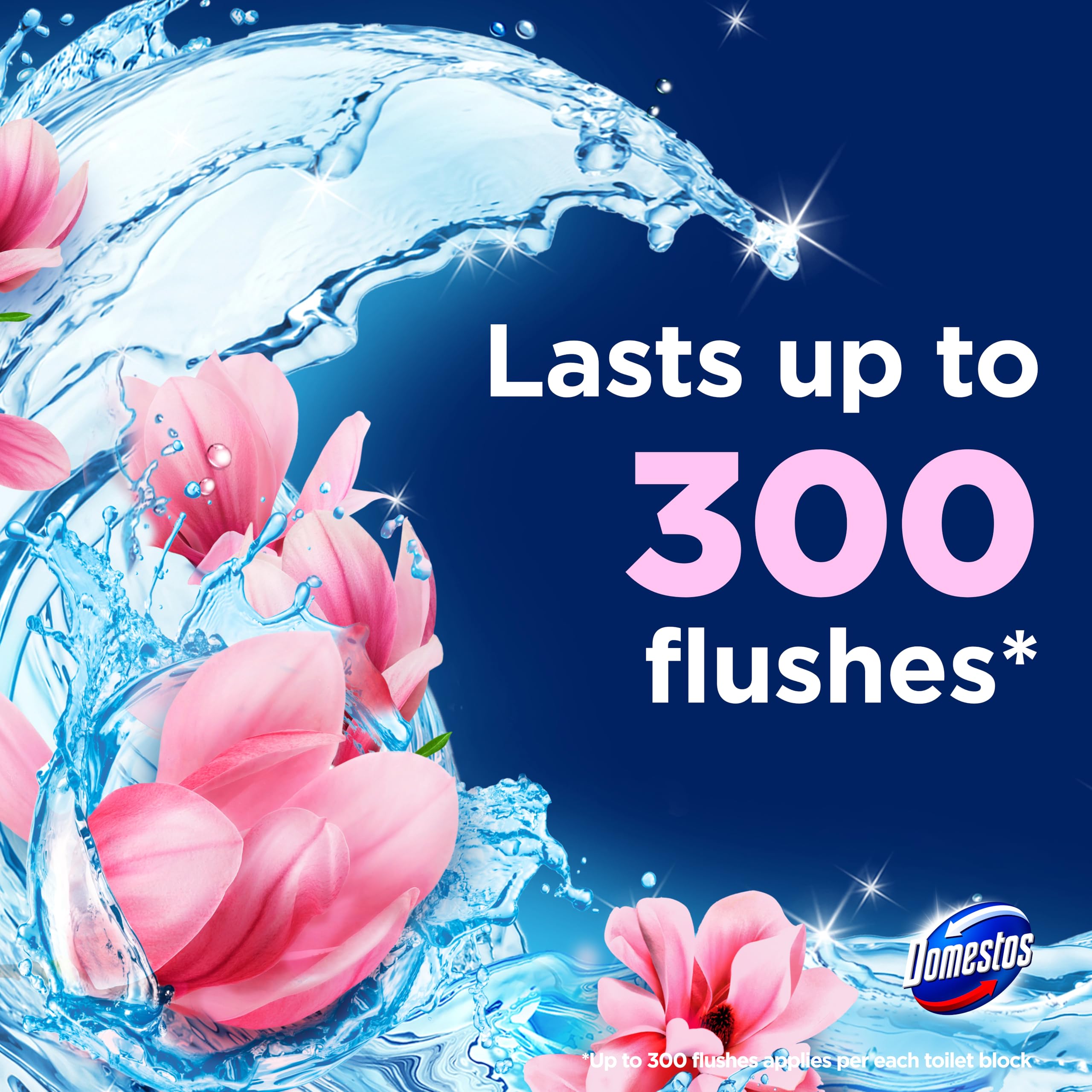 Domestos Power 5 Magnolia Toilet Rim Blocks 2x50g - Long-Lasting Toilet Freshener with Limescale Prevention 4