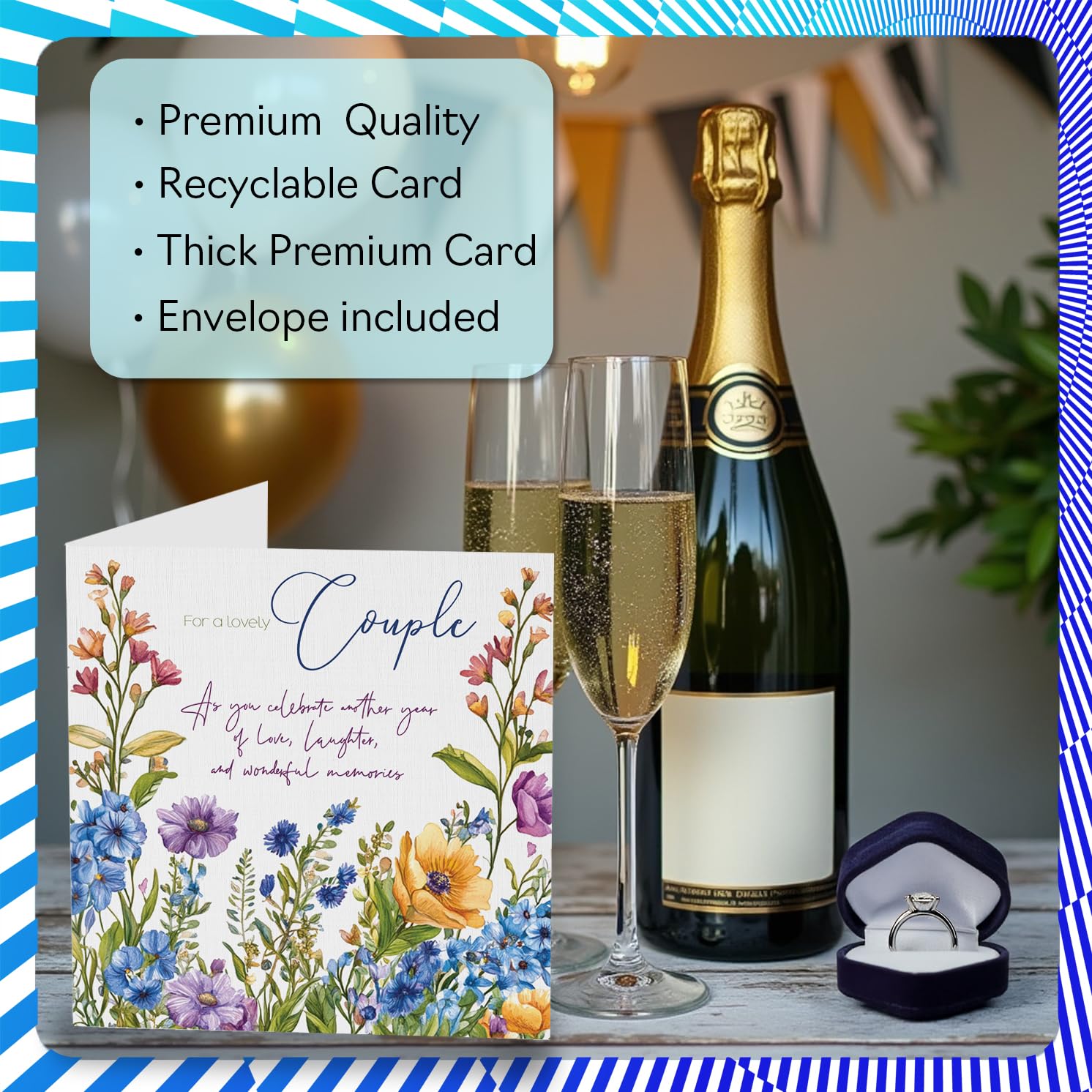 Stuff4 Couple Anniversary Greeting Card - Floral Garden Flowers Design | 145mm x 145mm 3