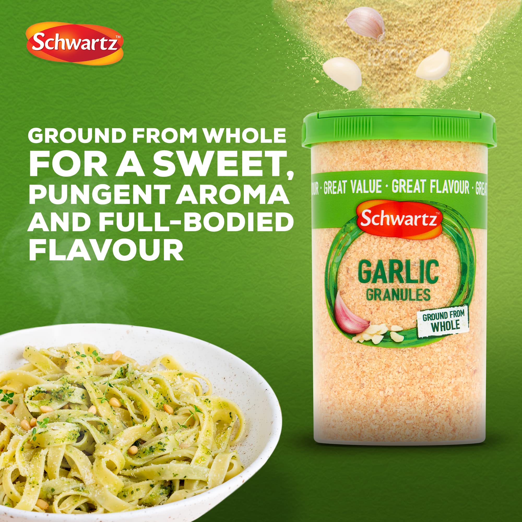 Schwartz Garlic Granules Drum - Rich Taste & Versatile Seasoning | 145g
