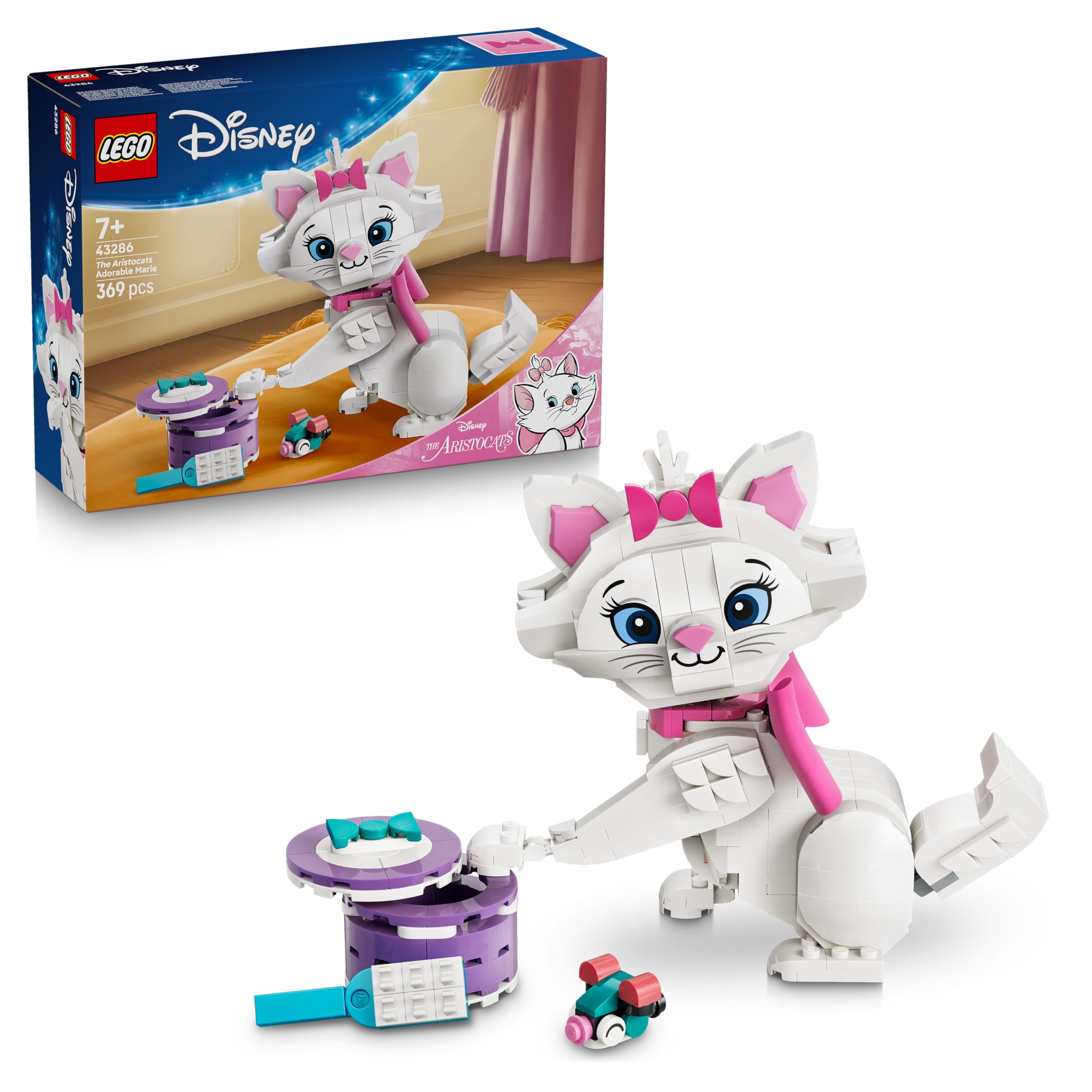 LEGO Disney The Aristocats Adorable Marie Building Set (Ages 7+) - Posable Cat Figure with Accessories