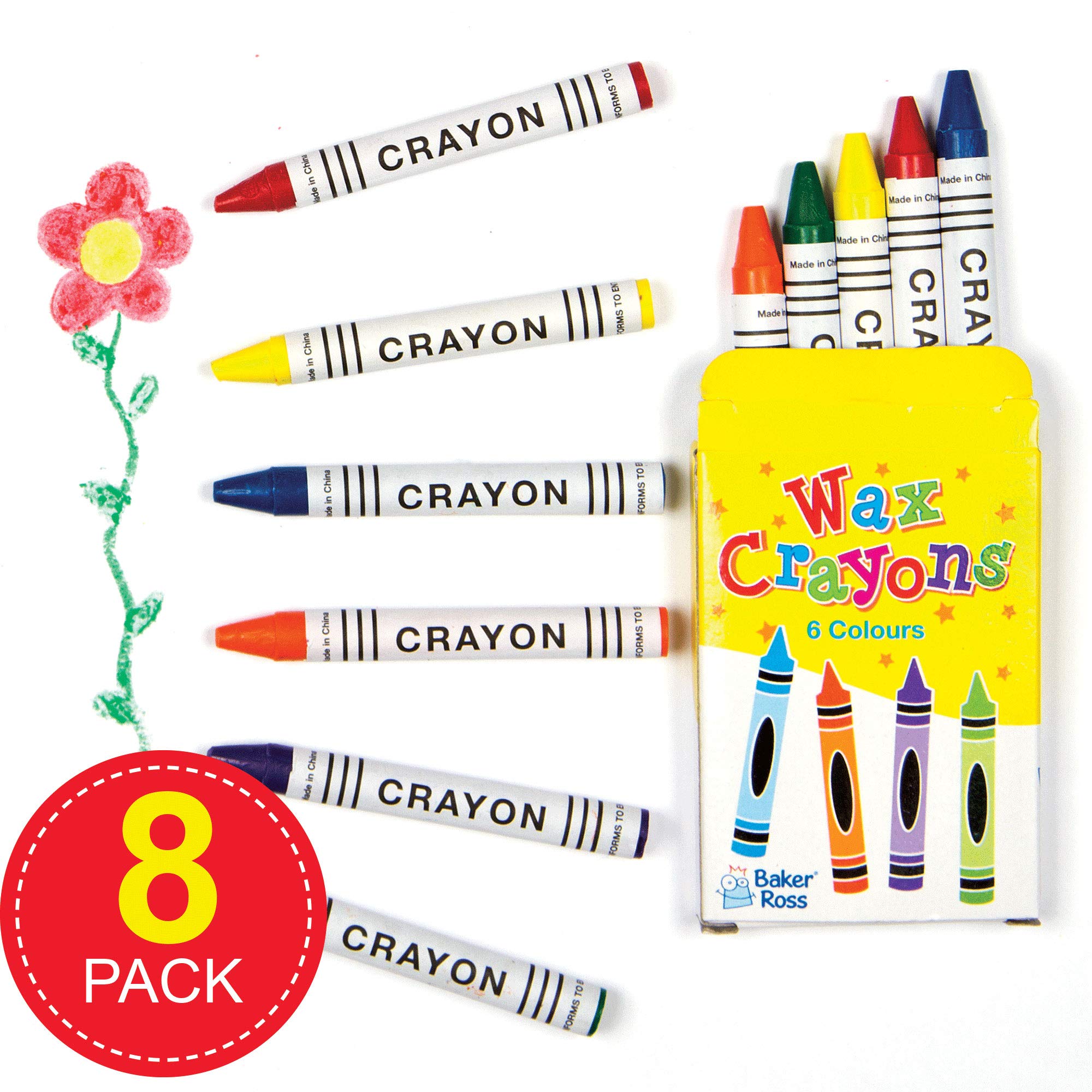 Baker Ross Mini Crayons - Pack of 8 Boxes for Kids Arts & Crafts | Assorted Colors 2