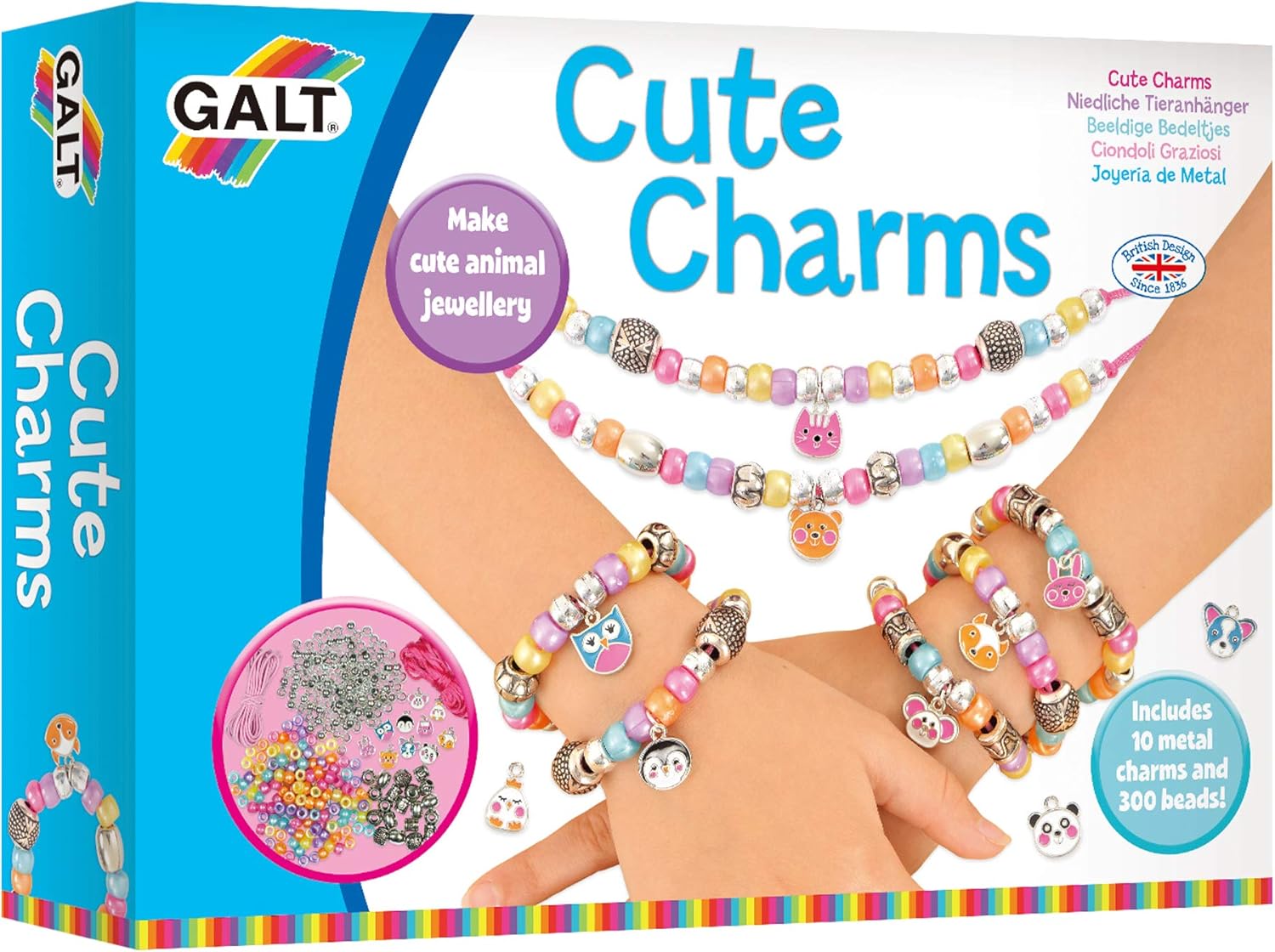 Galt Cute Charms Jewellery Making Kit - Animal Themed Craft Set for Kids Ages 7+ 1