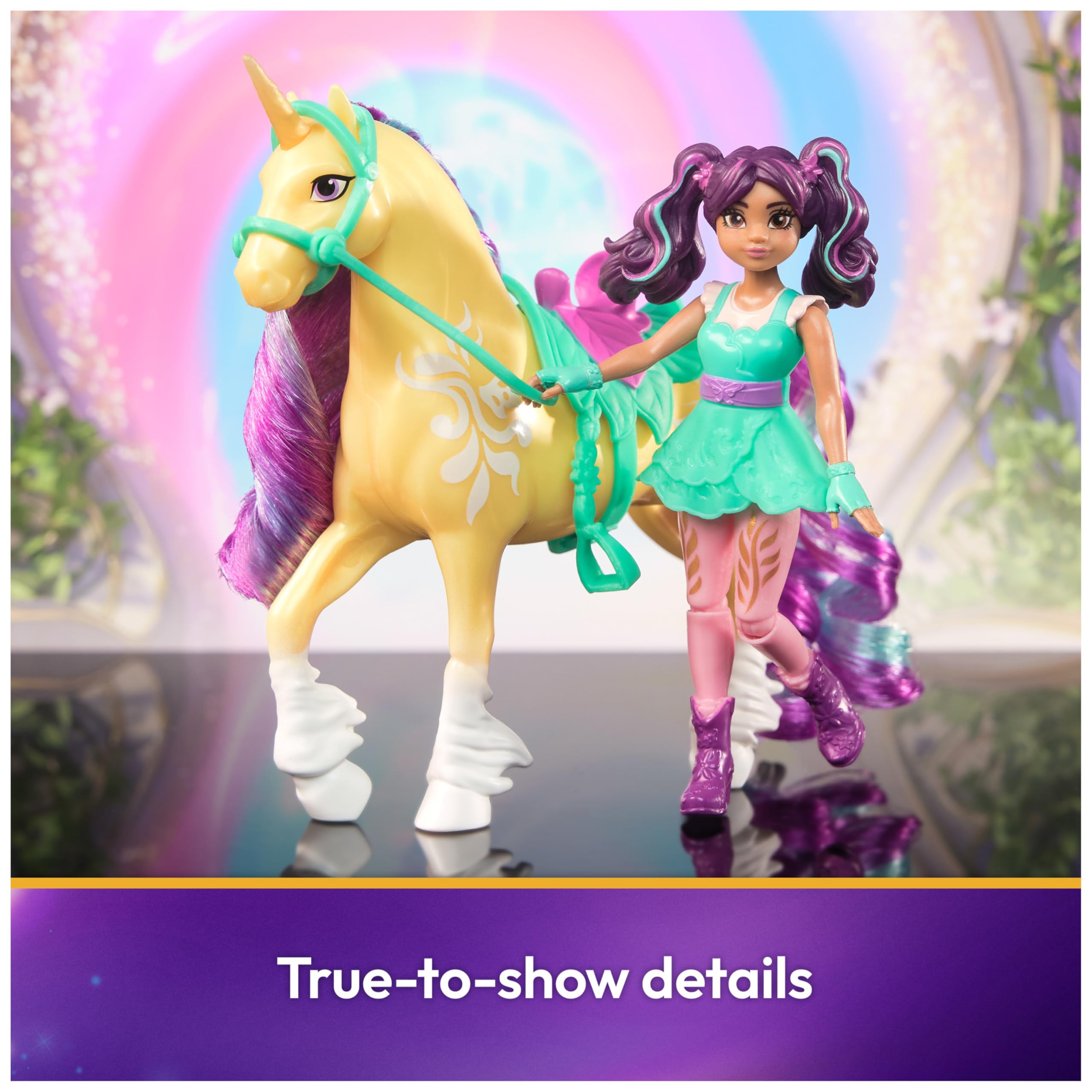 Unicorn Academy Ava & Leaf Doll Set with 2 Riding Accessories and Hair Styling Tool | Ages 4+ 3