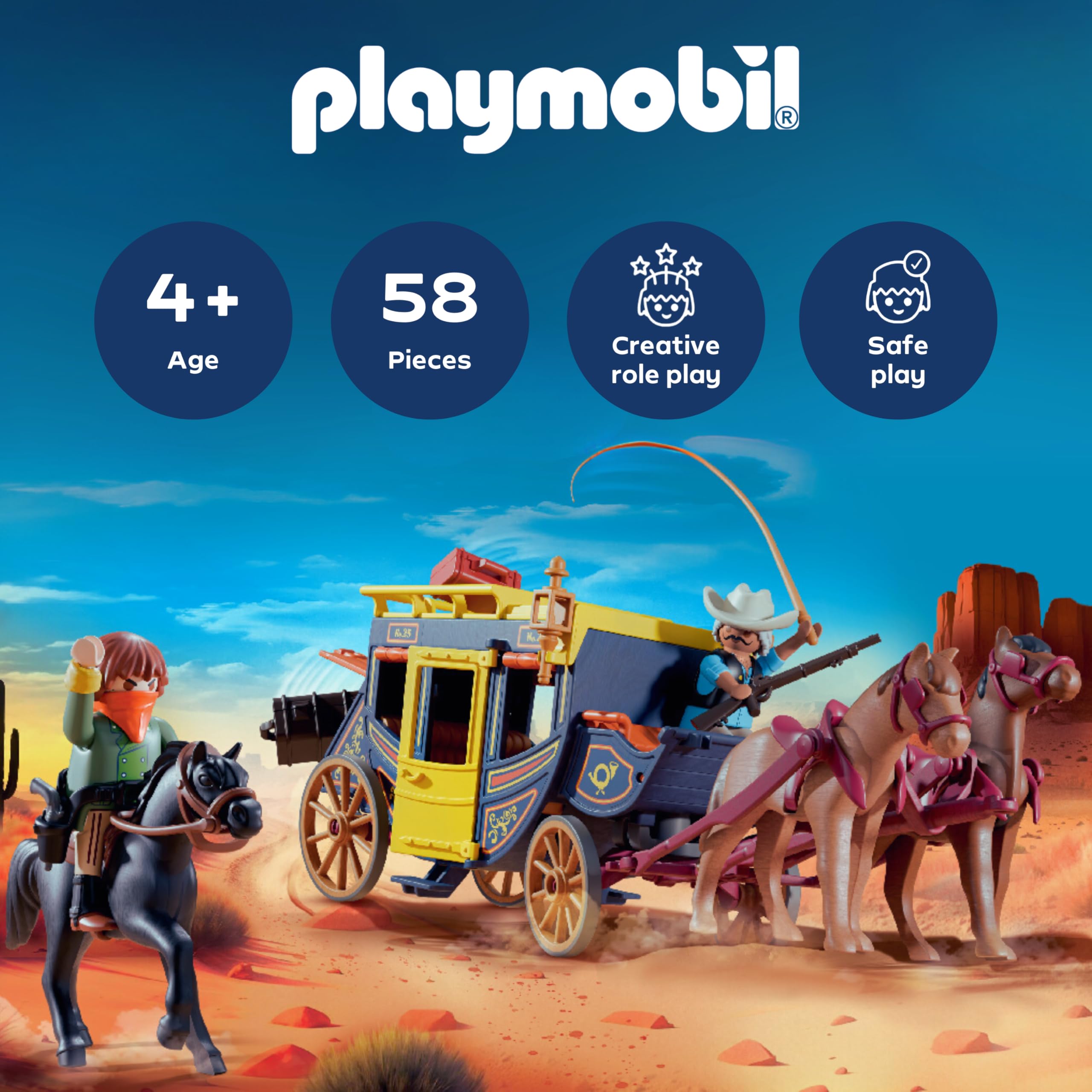 Playmobil Stagecoach Robbery Promo Pack Action Figure Set | Ages 4+ | Model 71862 2