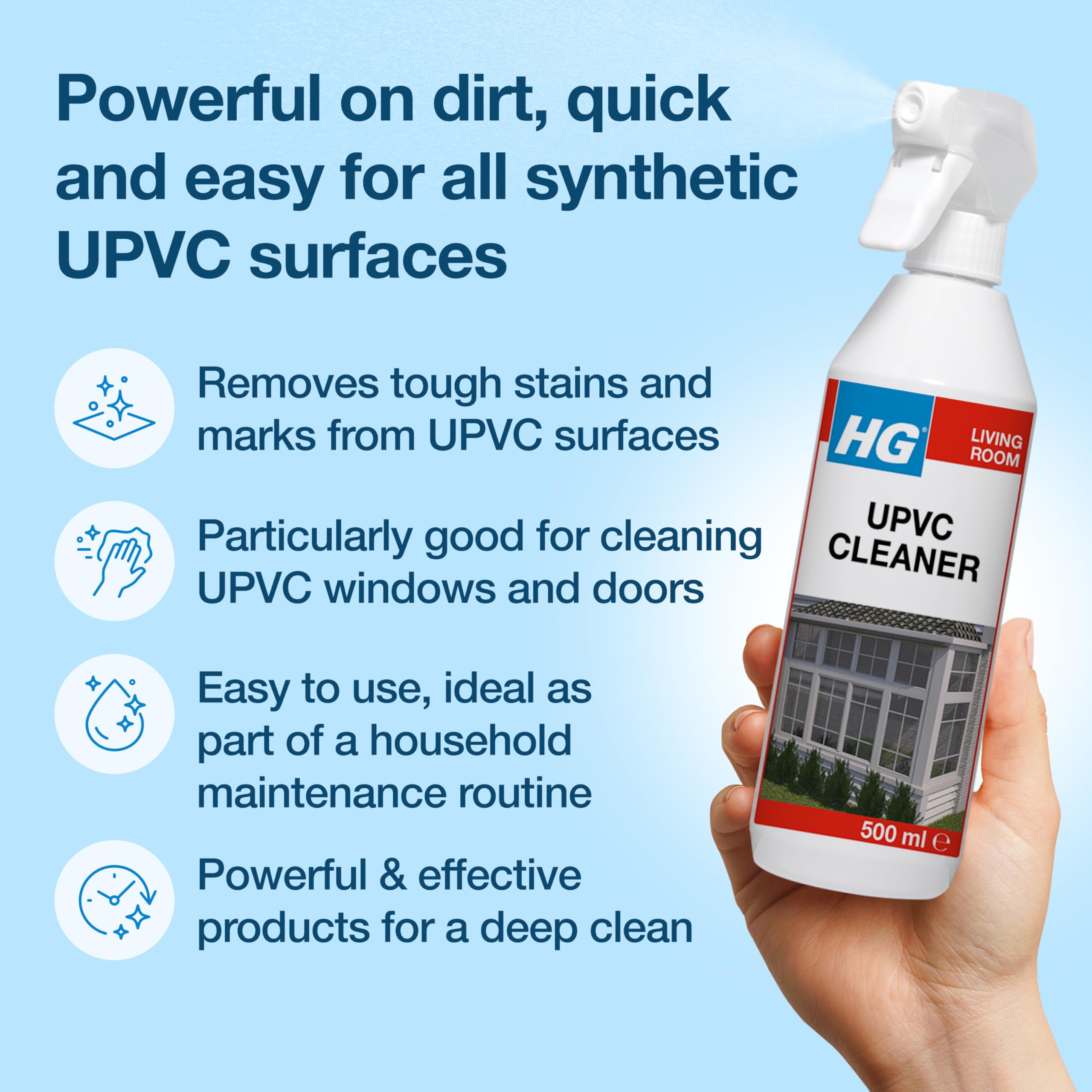 HG UPVC Powerful Cleaner - Quick & Easy for Doors & Window Frames | 500 ml Liquid 2