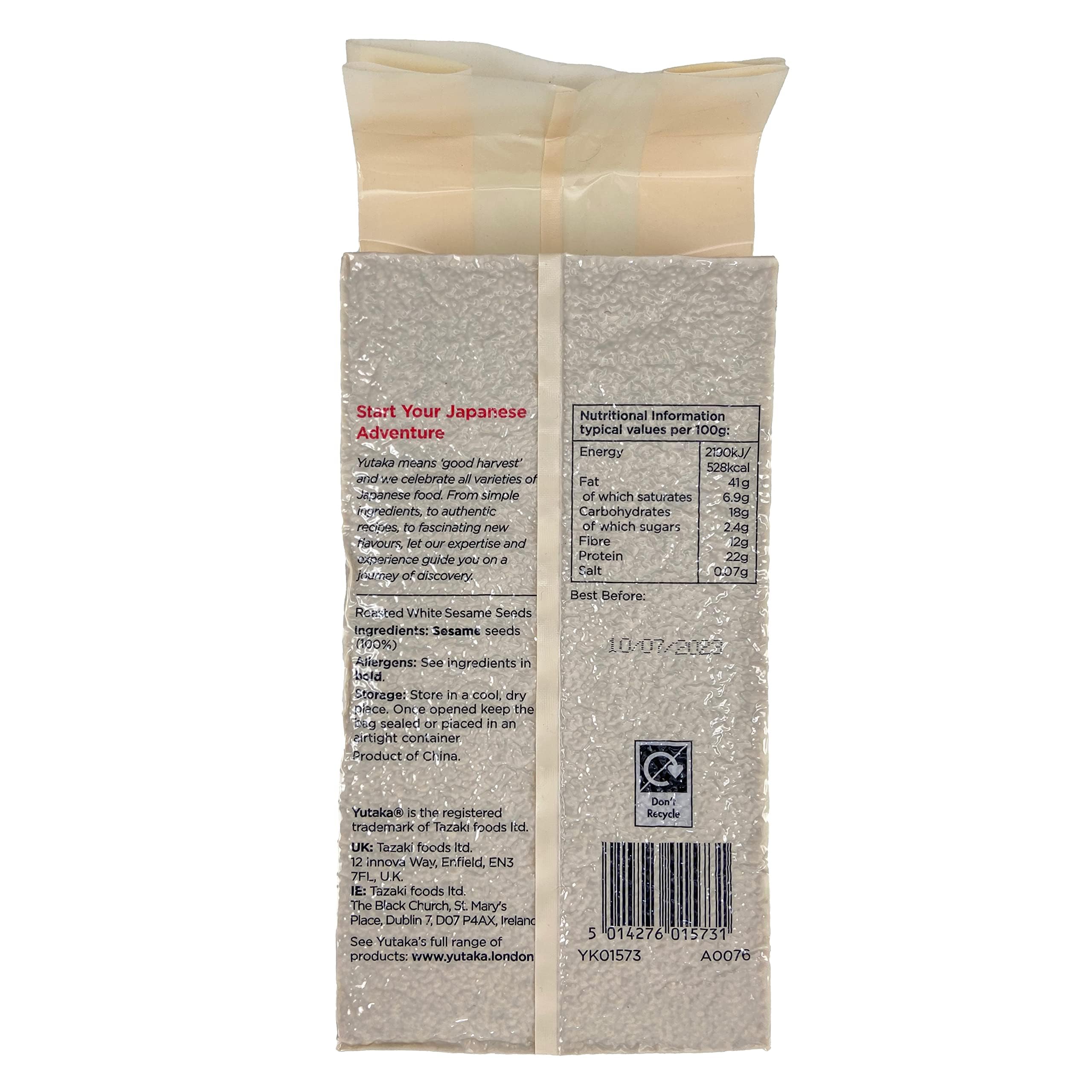 Yutaka Roasted White Sesame Seed - 1kg Bag | Nutty Flavour | Vegan | Ready-to-Eat 2
