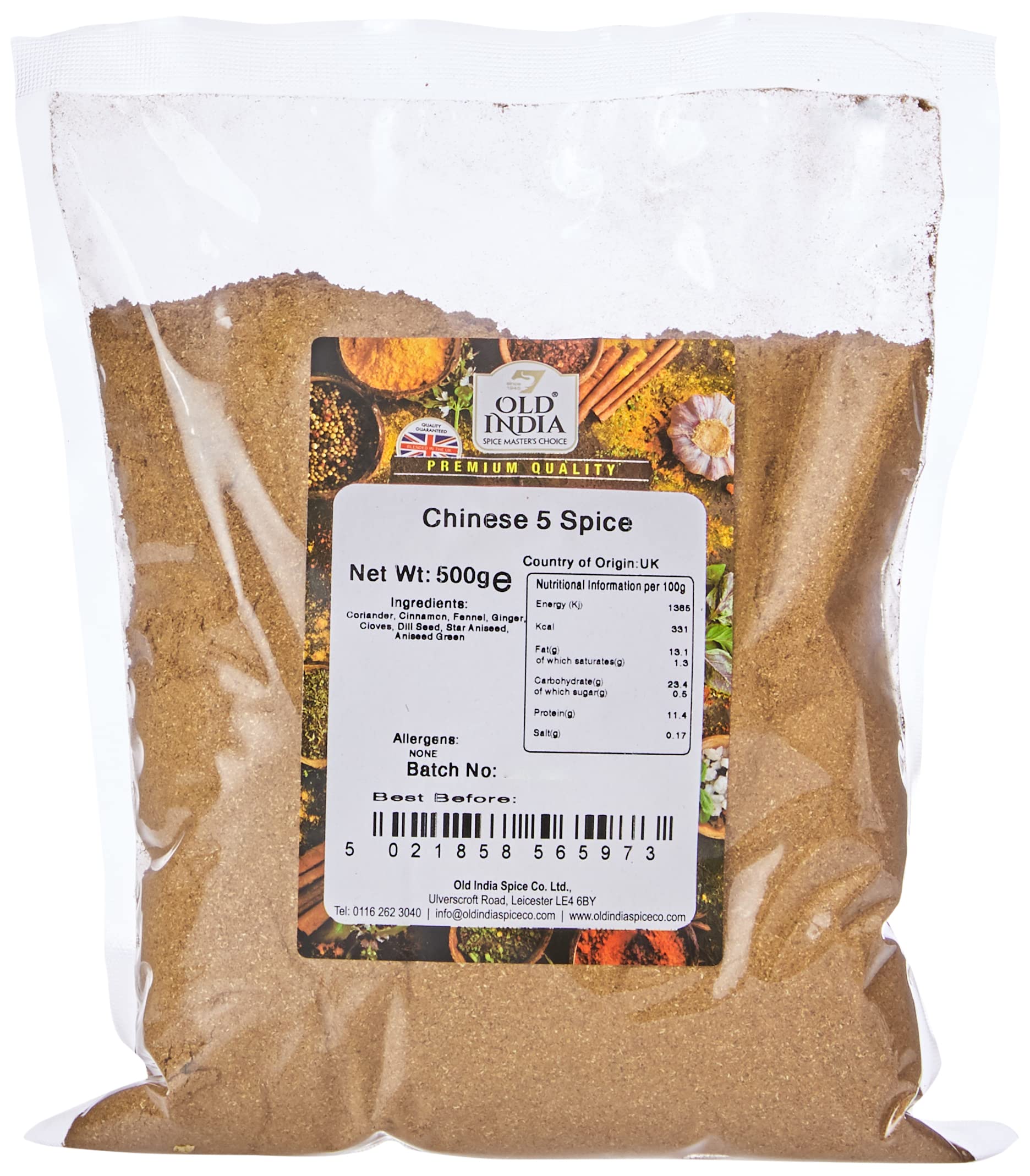 Old India Chinese 5 Spice Powder - Natural, Additive & GMO Free | 500g