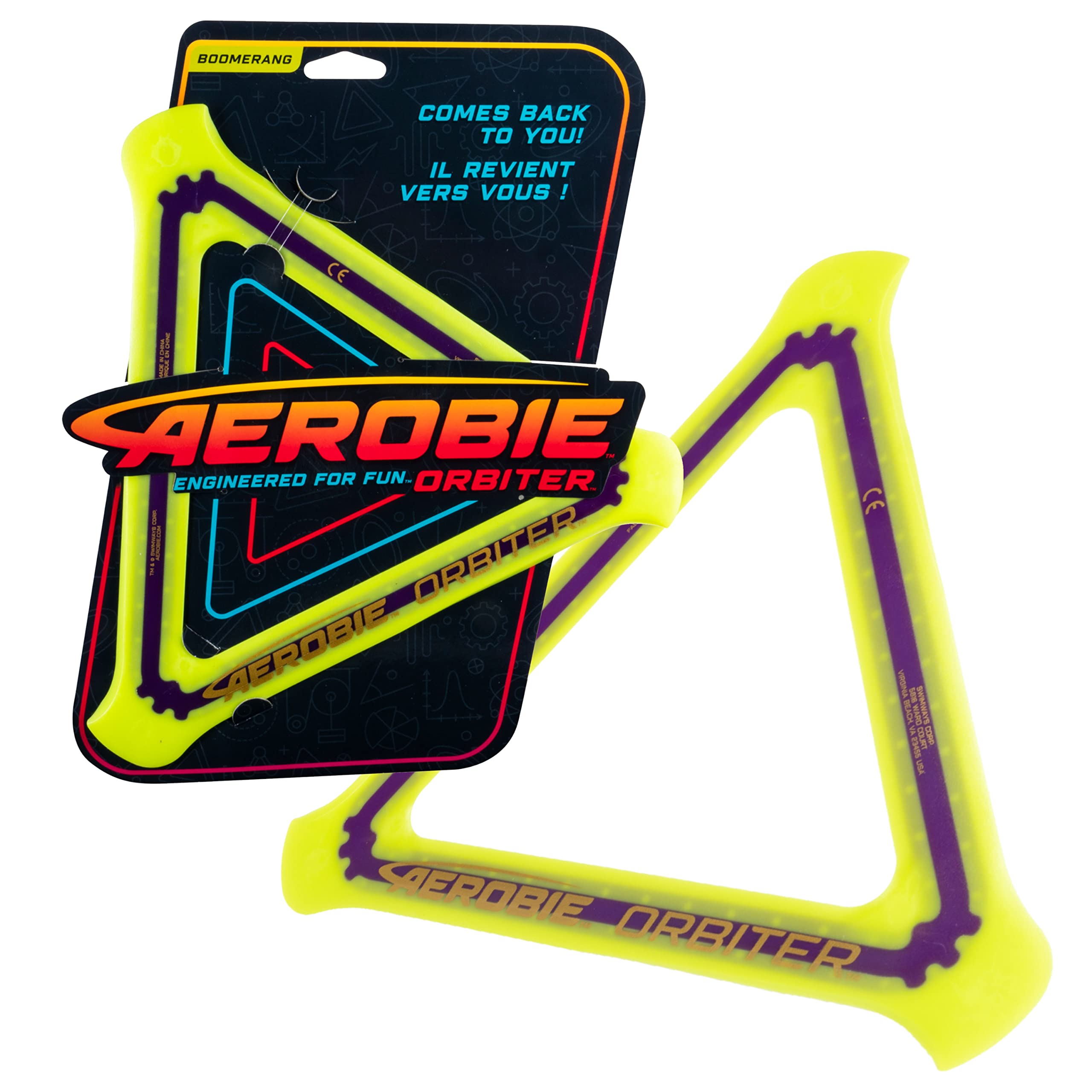 Aerobie Orbiter Boomerang - Multicoloured Plastic | 86g Weight | Unisex Adult