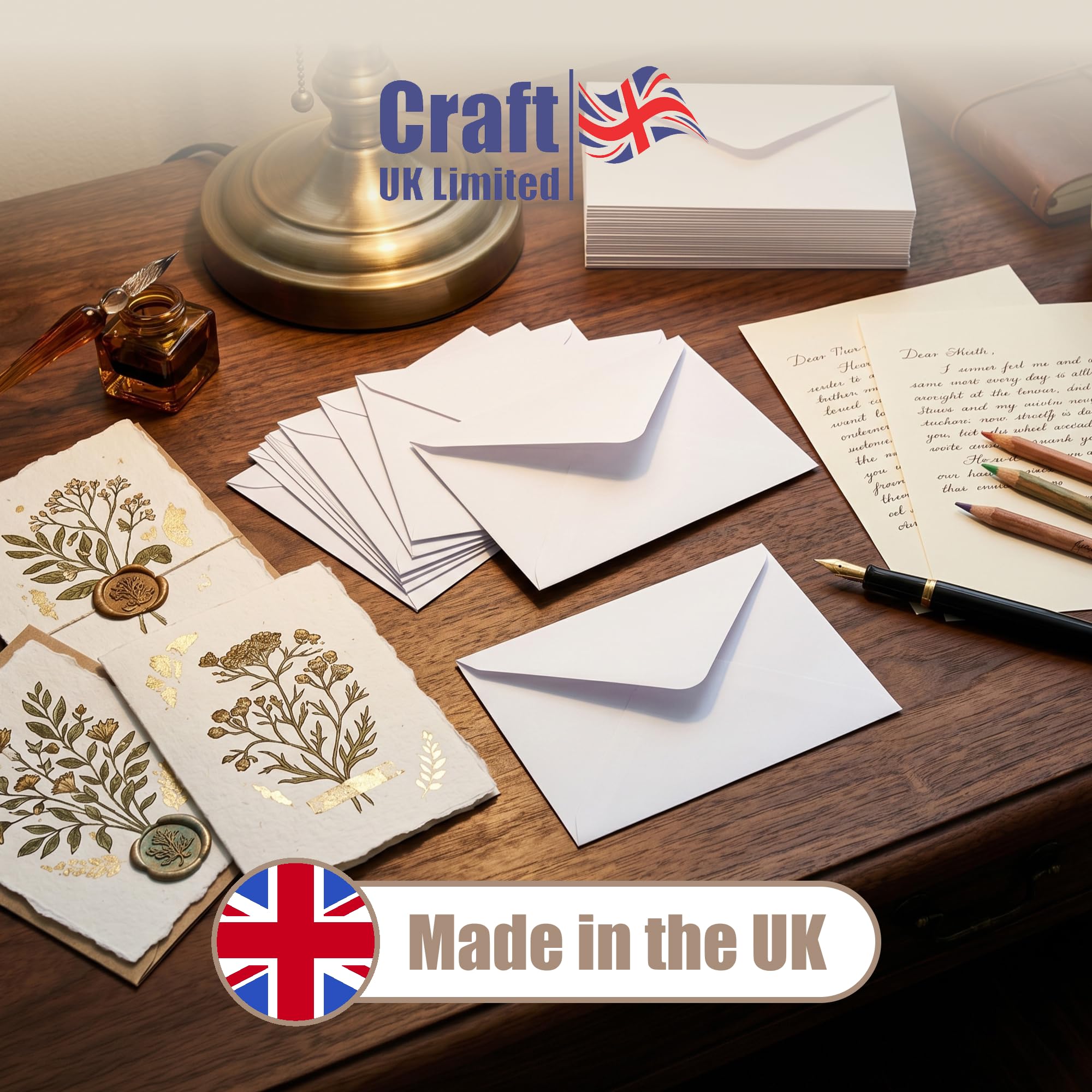 Craft UK Limited 2335 - 150 C5 Bright White Envelopes for Cards & Invitations | 100 gsm Papier 2