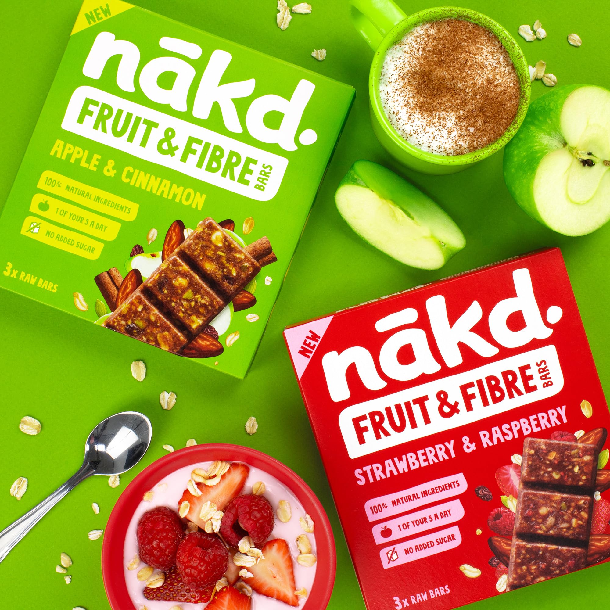 Nakd Fruit & Fibre Apple & Cinnamon Bars - 16 Count, High Fibre, Vegan, Gluten Free | 704g 3