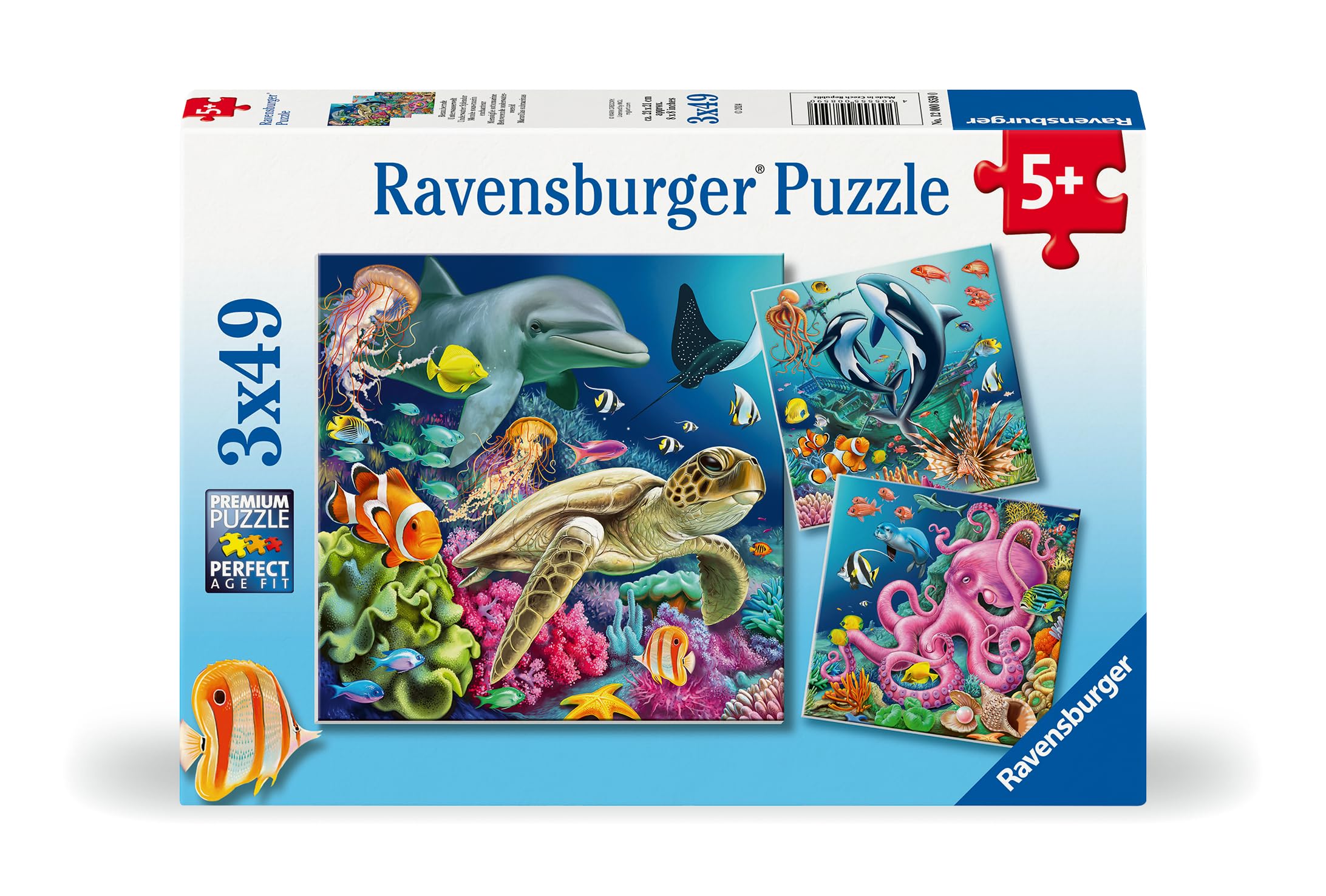 Ravensburger Underwater Sealife Adventure Jigsaw Puzzles - 3 x 49 Pieces | Ages 5+ | FSC Certified 1