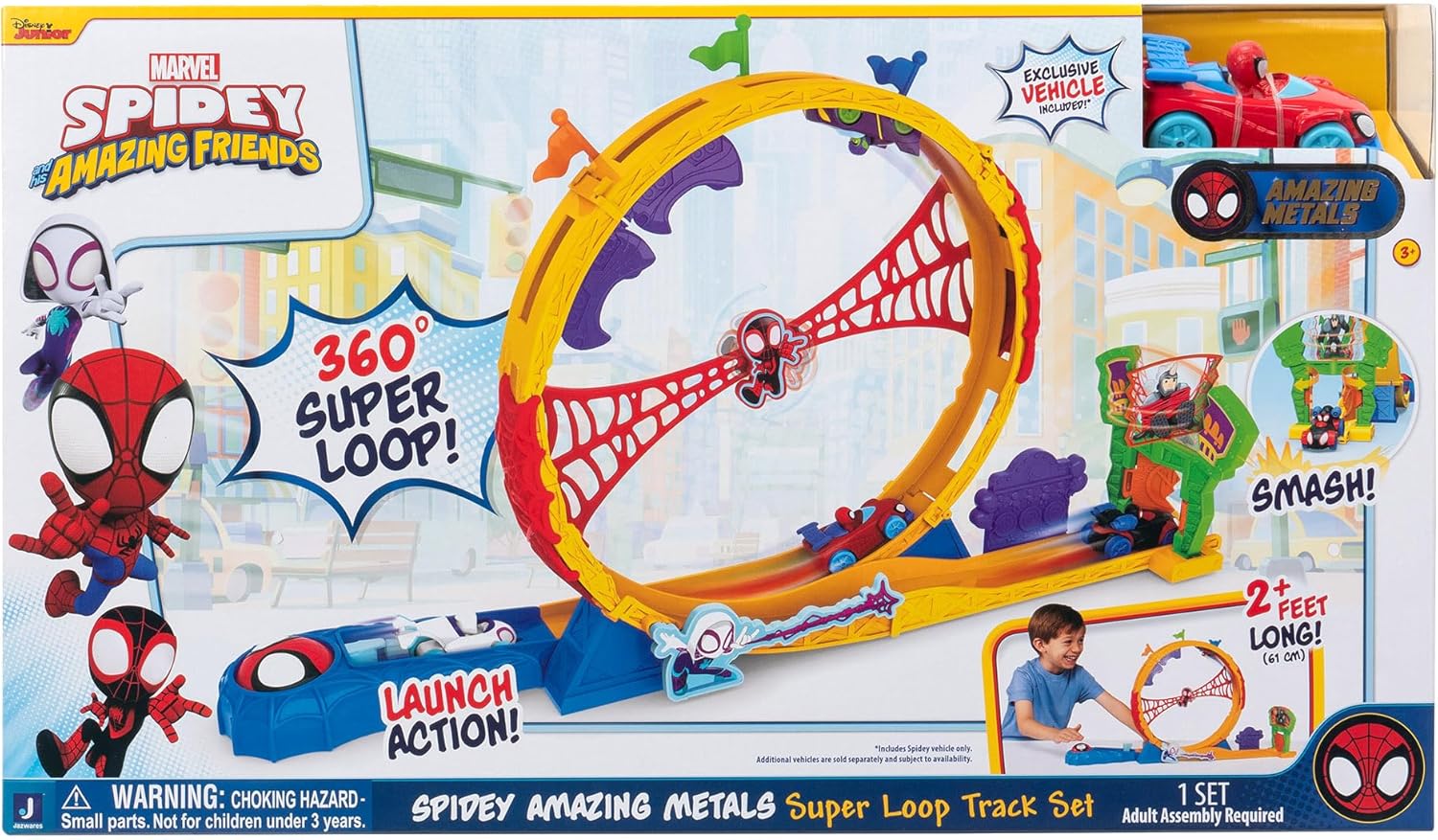 MARVEL Spidey and His Amazing Friends - Amazing Metals Super Loop Track Set - 28-Inch 9