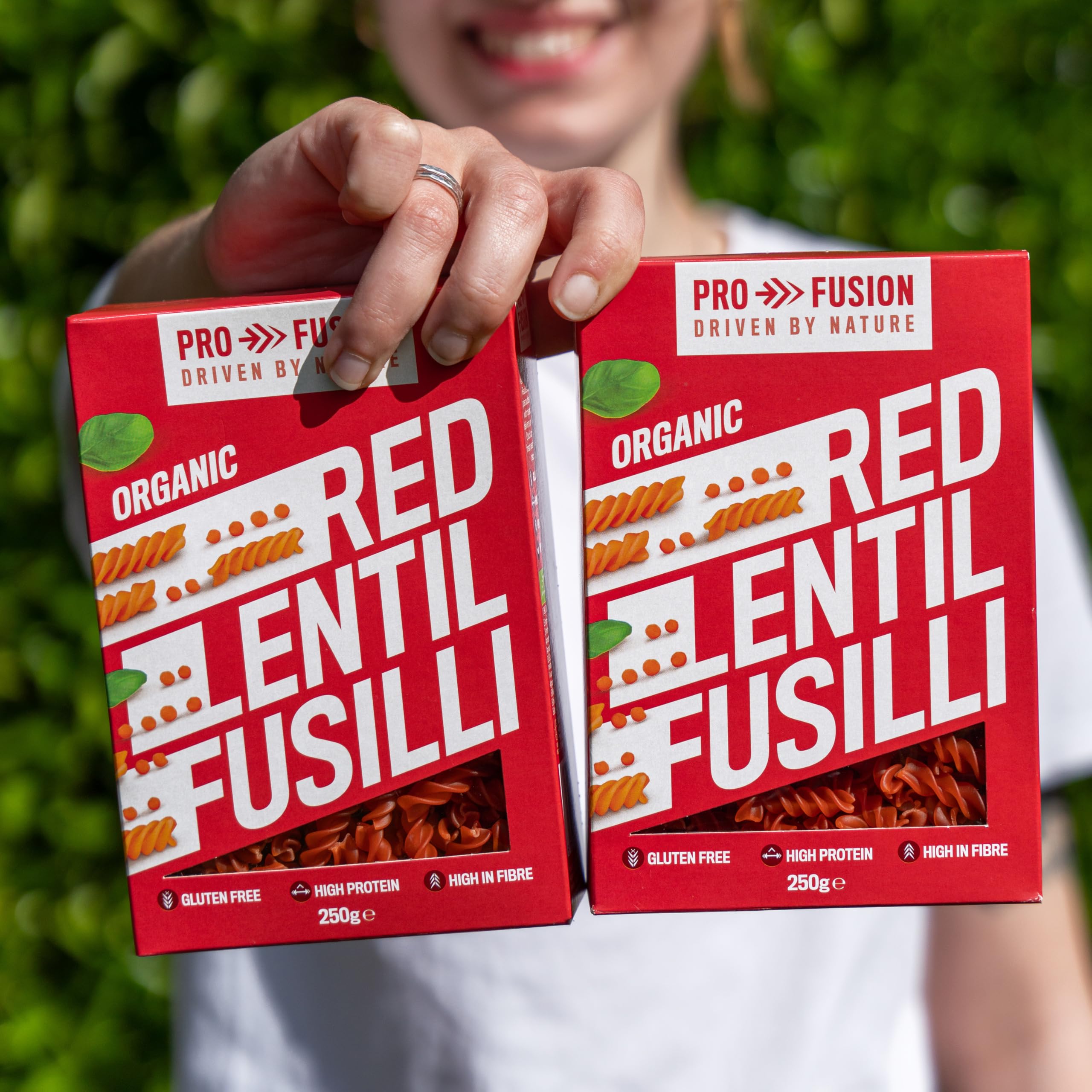 Profusion Organic Red Lentil Fusilli Pasta - Grain-Free, High Protein | 250g Pack 2