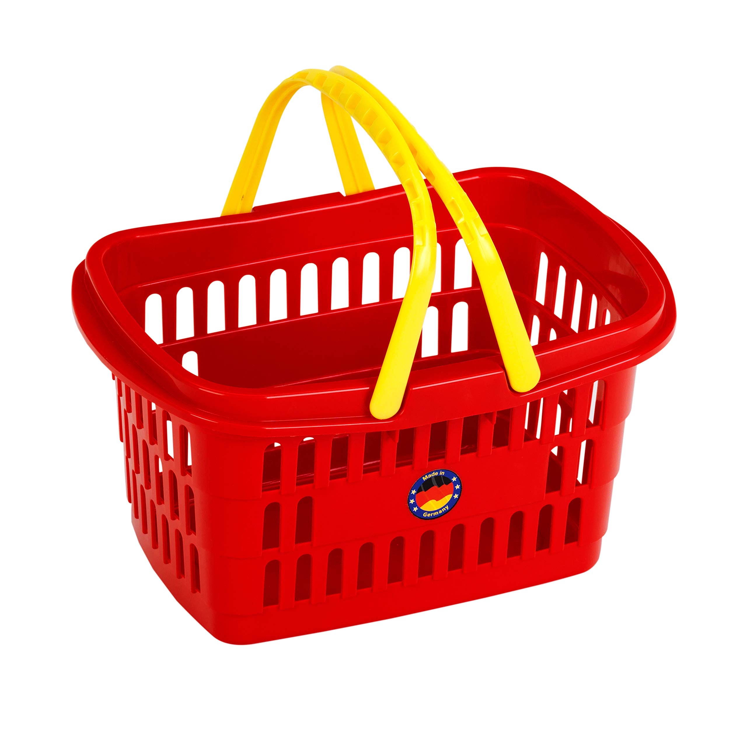 Theo Klein Pretend Play Shopping Basket for Kids - Durable Plastic Toy Grocery Bag with Handle, Multicolored 5