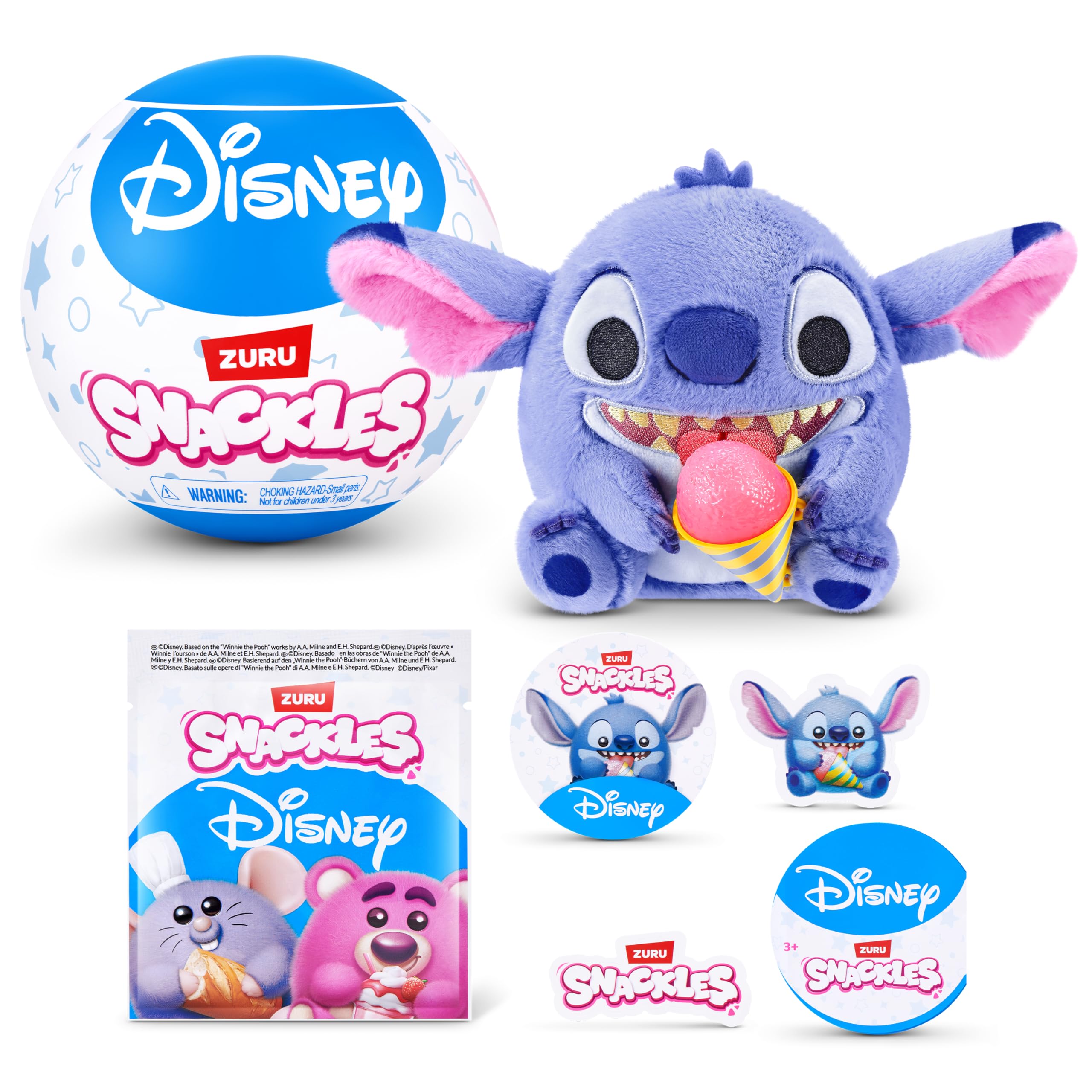 Snackles Disney 5-Inch Plush Toy by ZURU - Ultra-Soft Mini Stuffed Animal for Ages 3+ 1