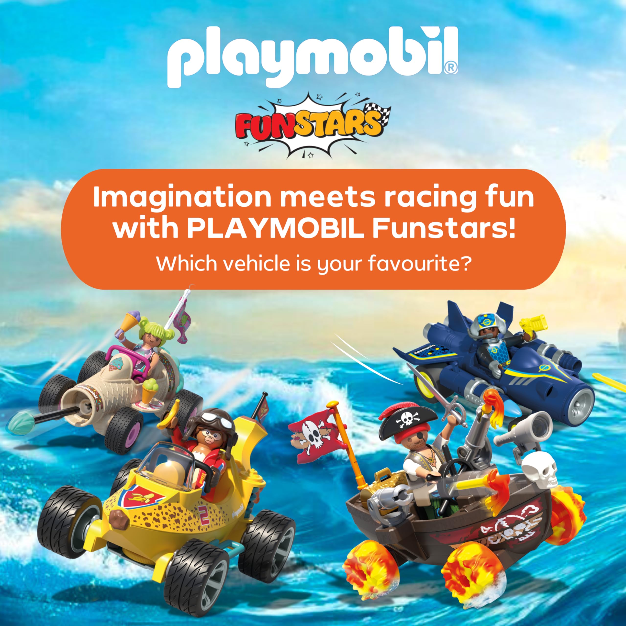Playmobil Fun Stars Racing Pirate Boat with Pull-Back Motor & Shooting Function | Age 4+ | Model 71720 6