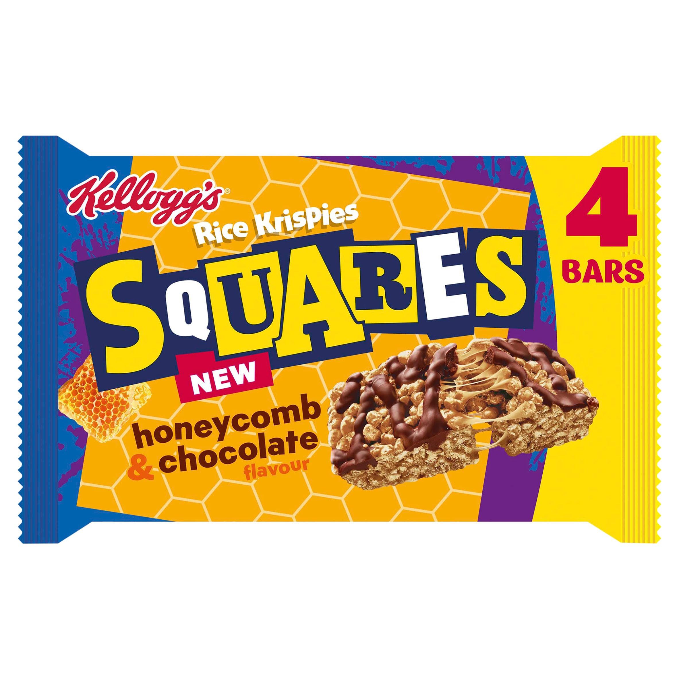 Kellogg's Rice Krispies Squares Honeycomb & Chocolate Flavour Cereal Bars | 132g 1