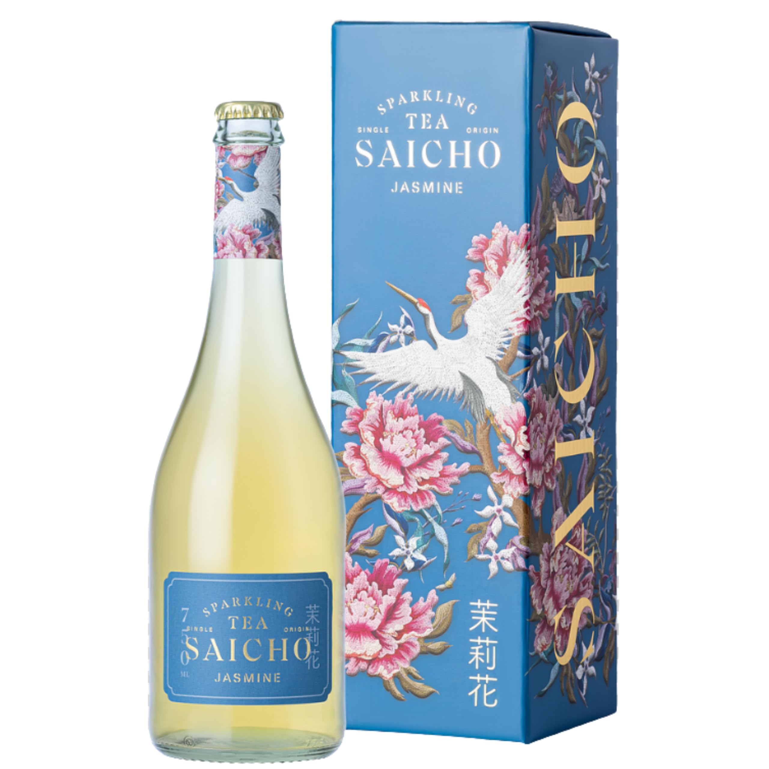 SAICHO Luxurious Non-Alcoholic Jasmine Sparkling Tea - Low Calorie, Cold Brewed 1