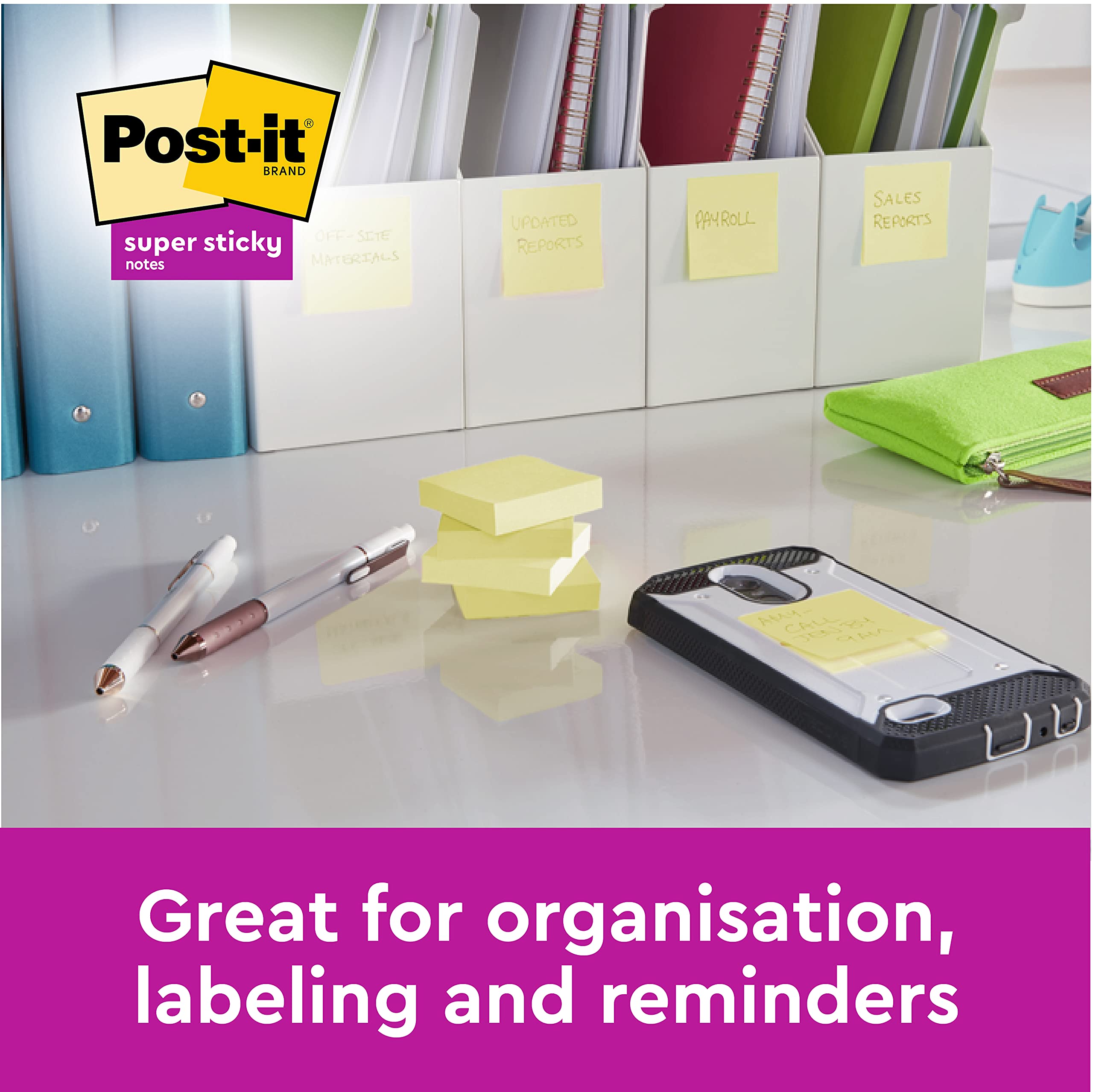 Post-it Super Sticky Notes - Double Sticking Power | 76 x 127 mm | 4 + 2 Free Pads (540 Sheets) 6