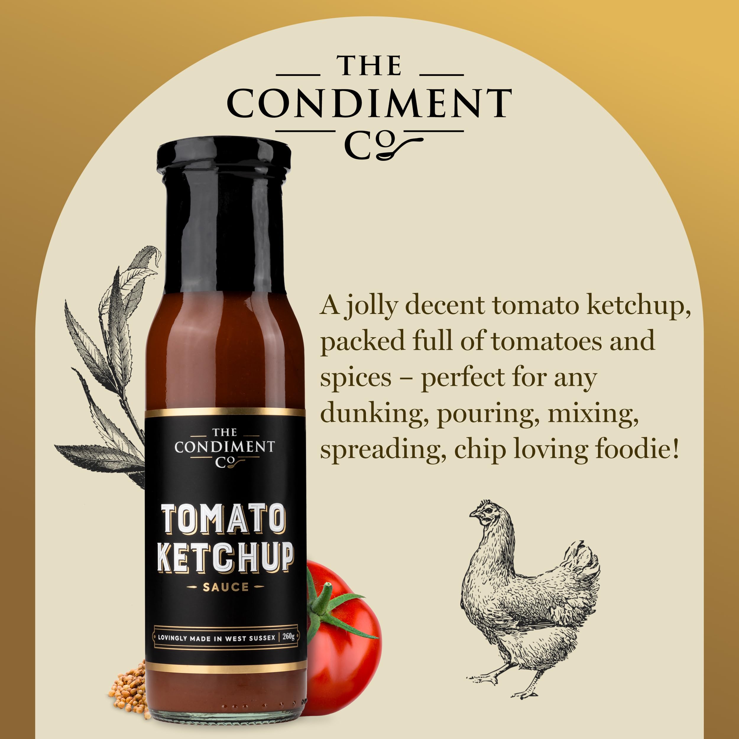 The Condiment Company Tomato Ketchup - Rich Classic Flavour, Vegan & Gluten Free | 260g Bottle 4