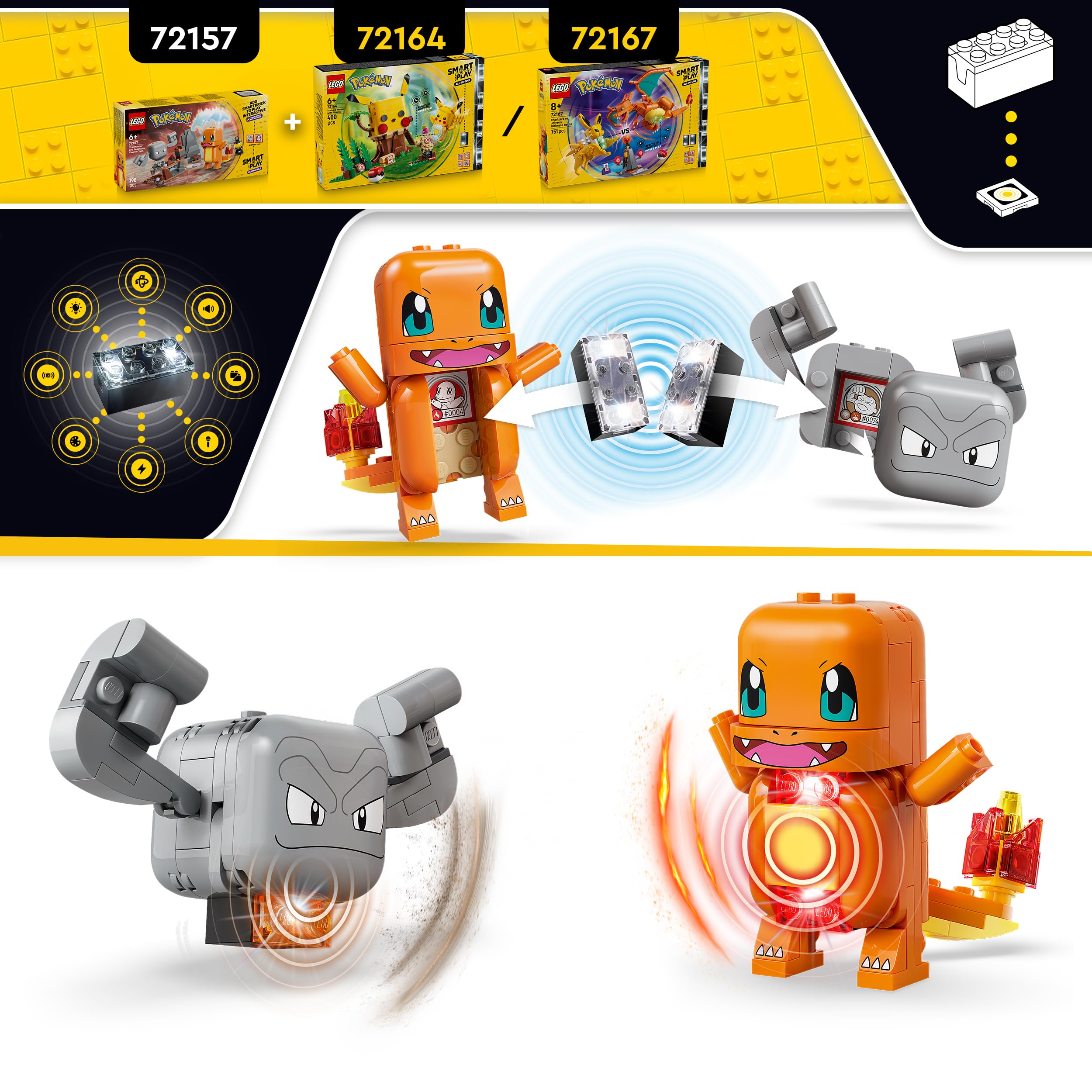 LEGO Pokémon SMART Play: Charmander and Geodude’s Cavern Clash Building Set | Ages 6+ 4