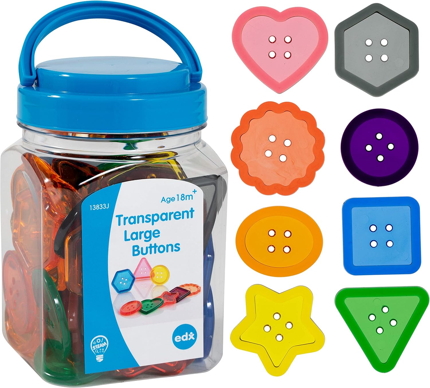 edxeducation Transparent Large Buttons - Light Table Activity Set for Early Learning 1