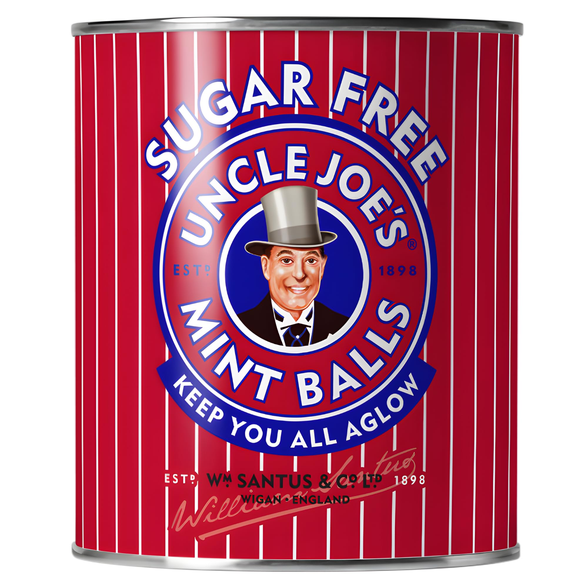 UNCLE JOE'S MINT BALLS Sugar Free Mint Balls - 120g Tin | Gluten-Free | Vegetarian