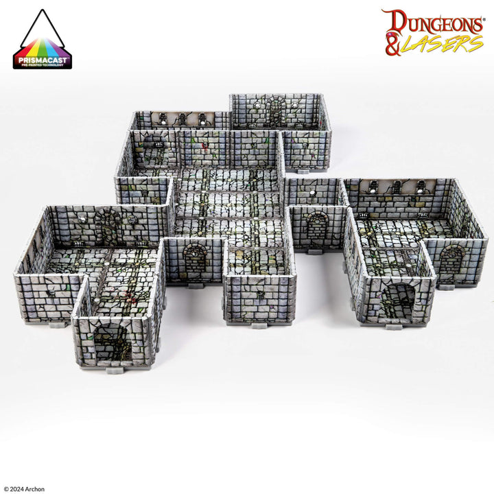 Dungeons & Lasers Fantasy Dungeon Prepainted Terrain Set for DND and Tabletop RPG (D&L Crypt Set)