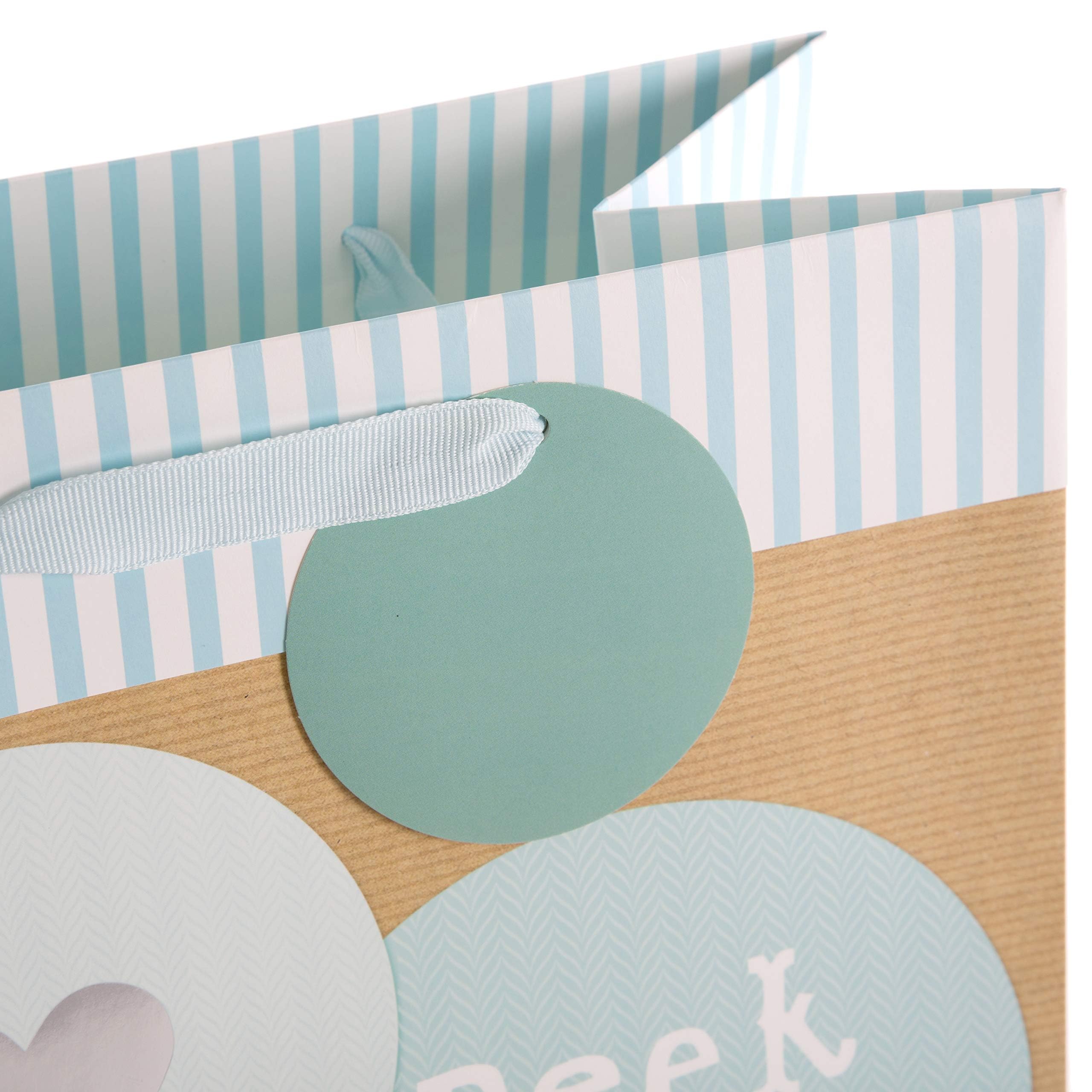 Hallmark Large Multi-Occasion Gift Bag - Blue 'Peek-a-Boo' Bear Design | H33cm x W26.5cm 7