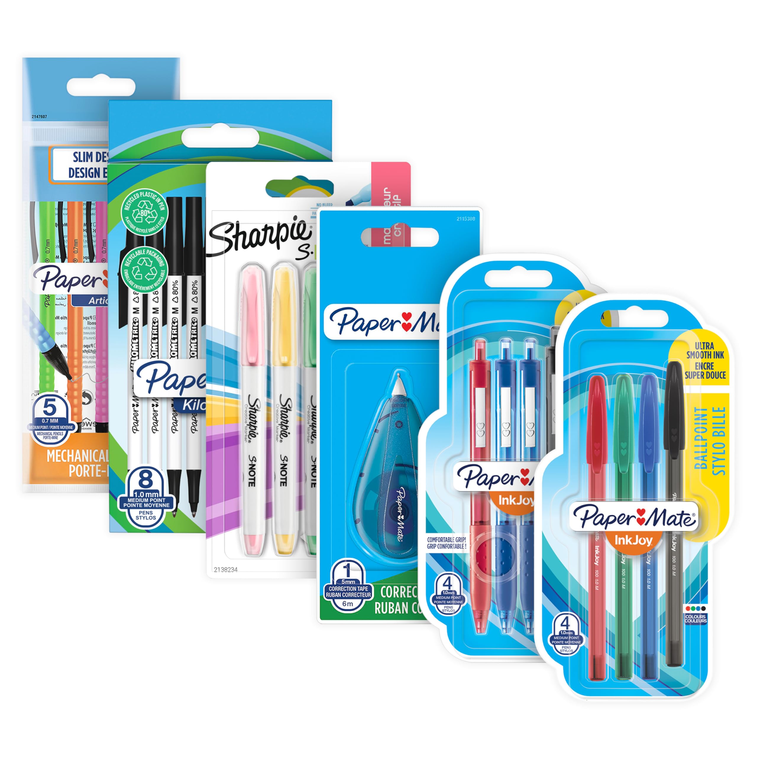 Paper Mate & Sharpie 26 Piece Pen and Pencil Set with Highlighters and Correction Tape | Assorted Colors 1